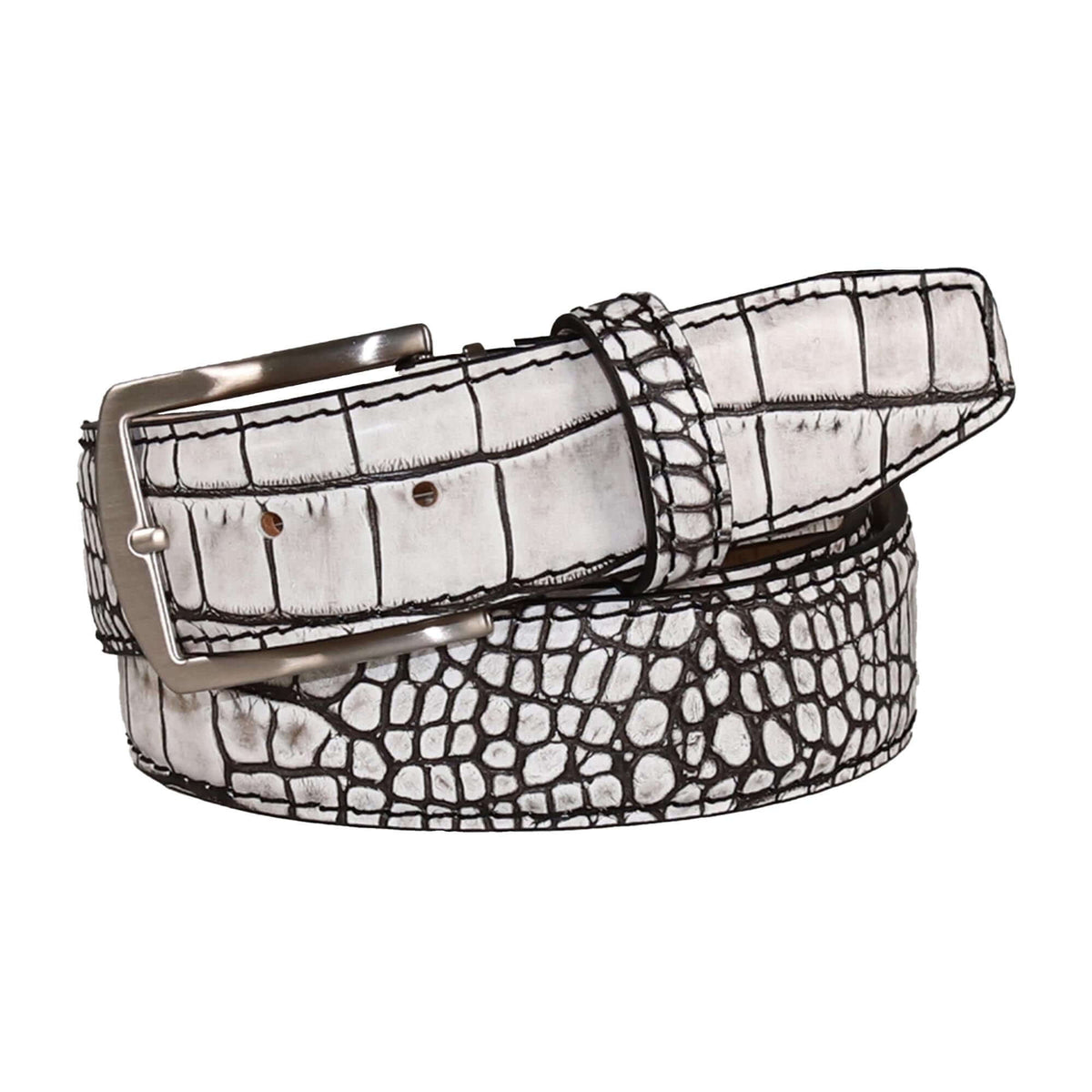 Tuxedo Mock Croc Leather Belt
