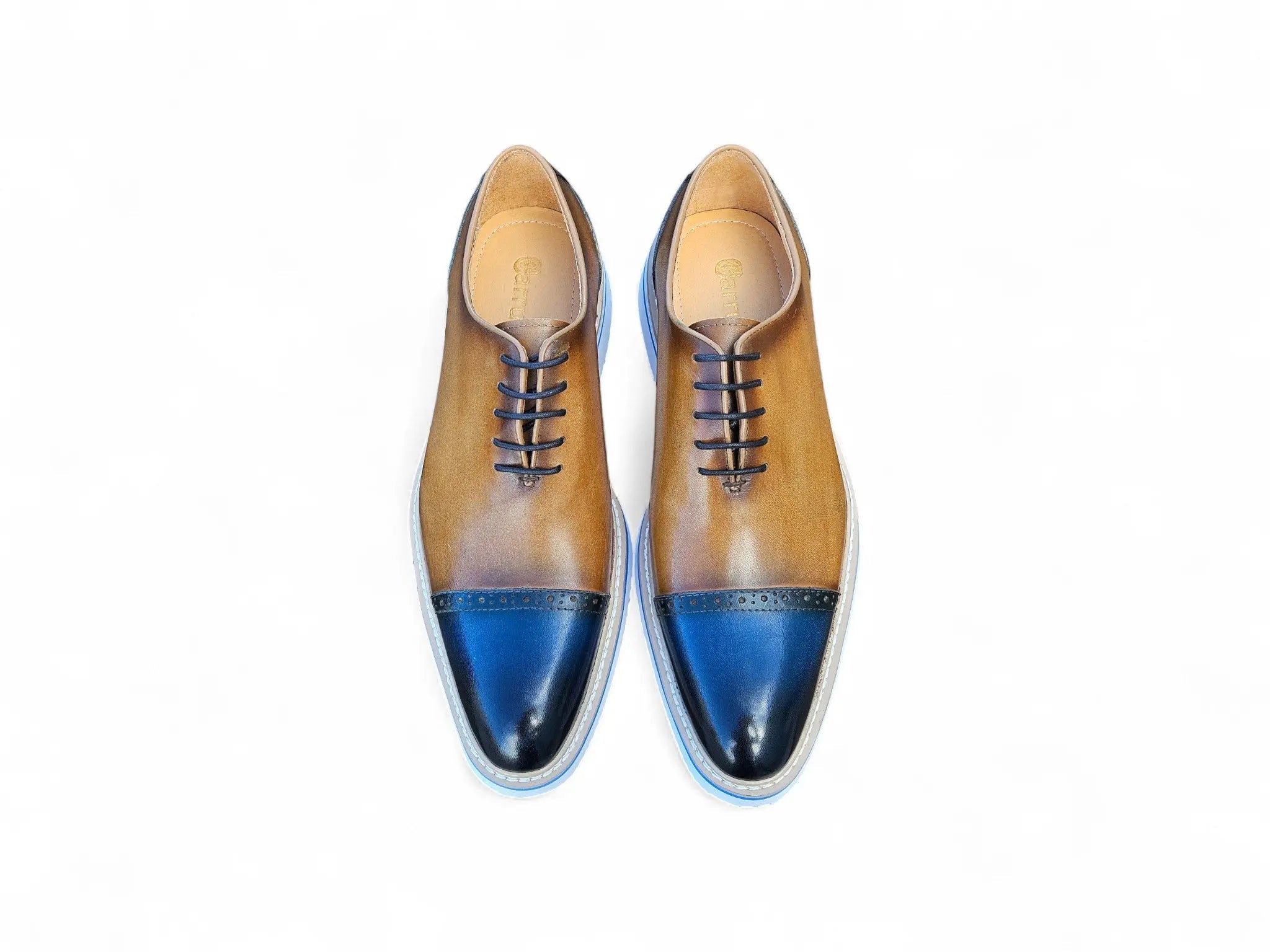 Carrucci Shoes Elegant Two Tone Cap Toe Calfskin Oxford KS552 20T view 16