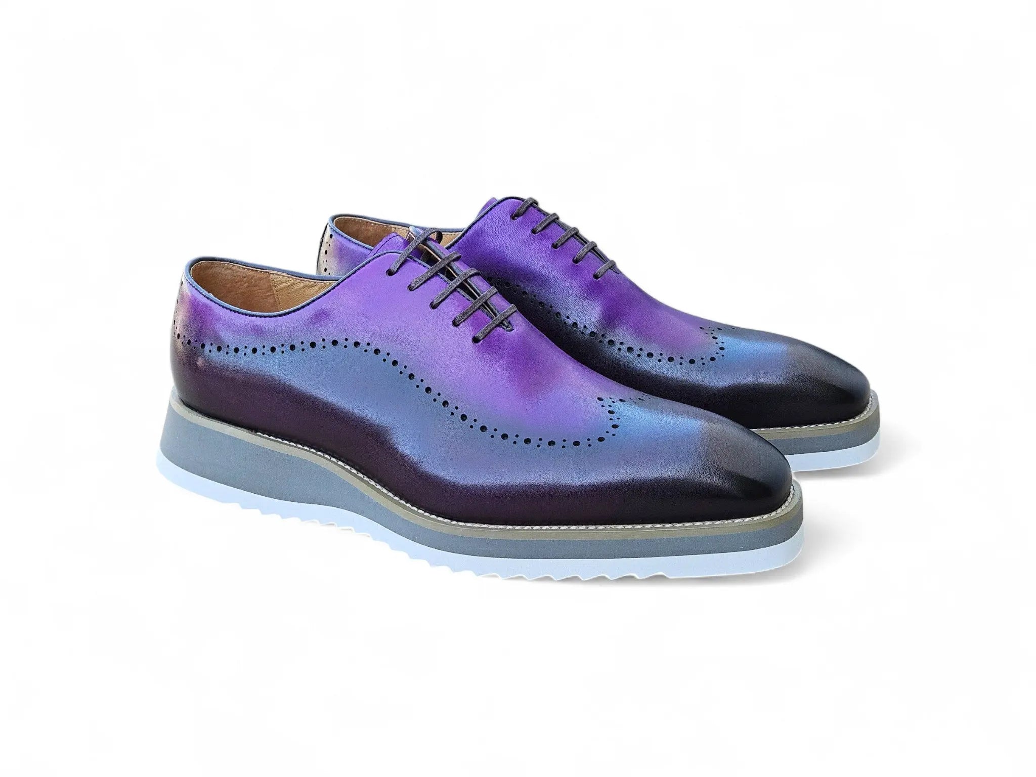 Carrucci Shoes Two Tone Oxford Men's Calfskin Leather KS515 33T front view