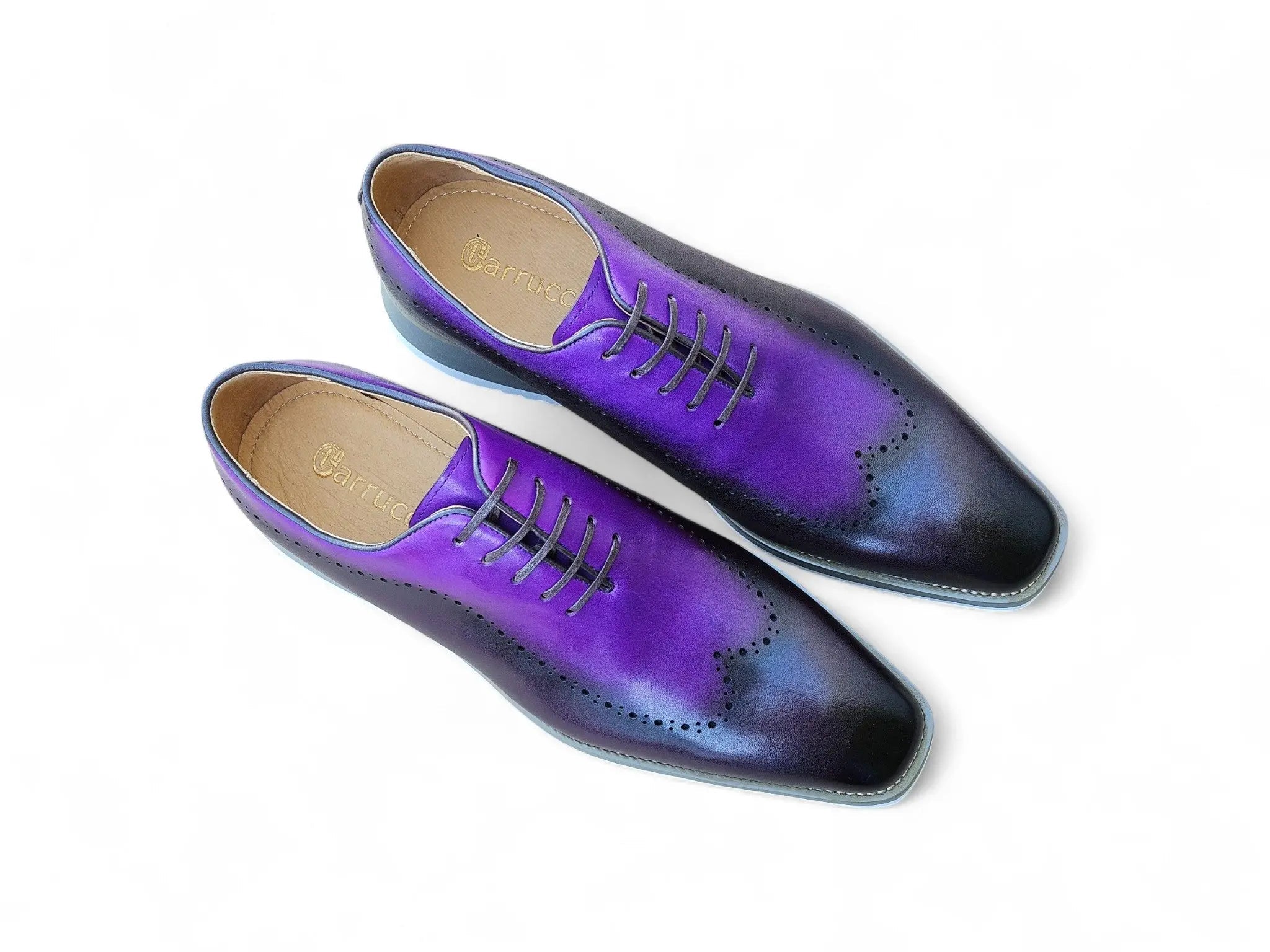 Carrucci Shoes Two Tone Oxford Men's Calfskin Leather KS515 33T back view