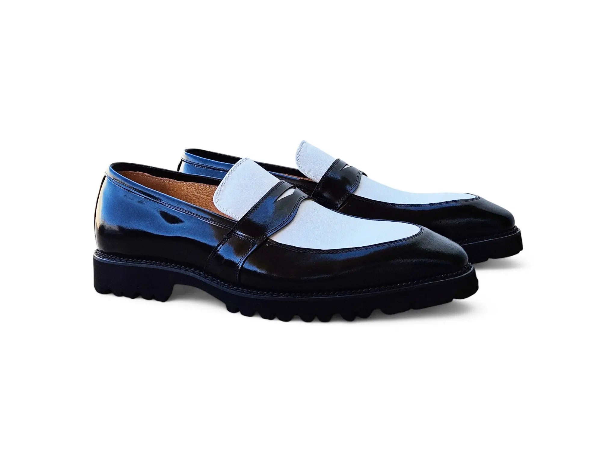 Carrucci Shoes Two Tone Patent Leather Penny Loafer Leather KS480 102PT view 12