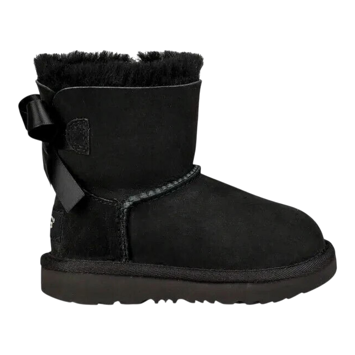 UGG Mini Bailey Bow II Toddlers' (TD) Boots — Black Sheepskin