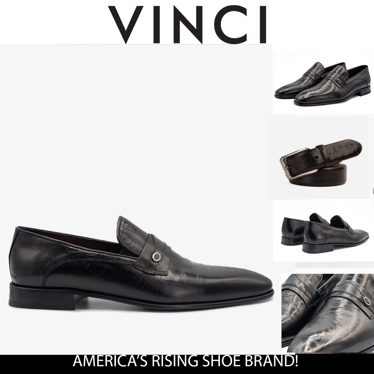Vinci Leather The Bangkok Black Penny Loafer Men Shoe – product view 5