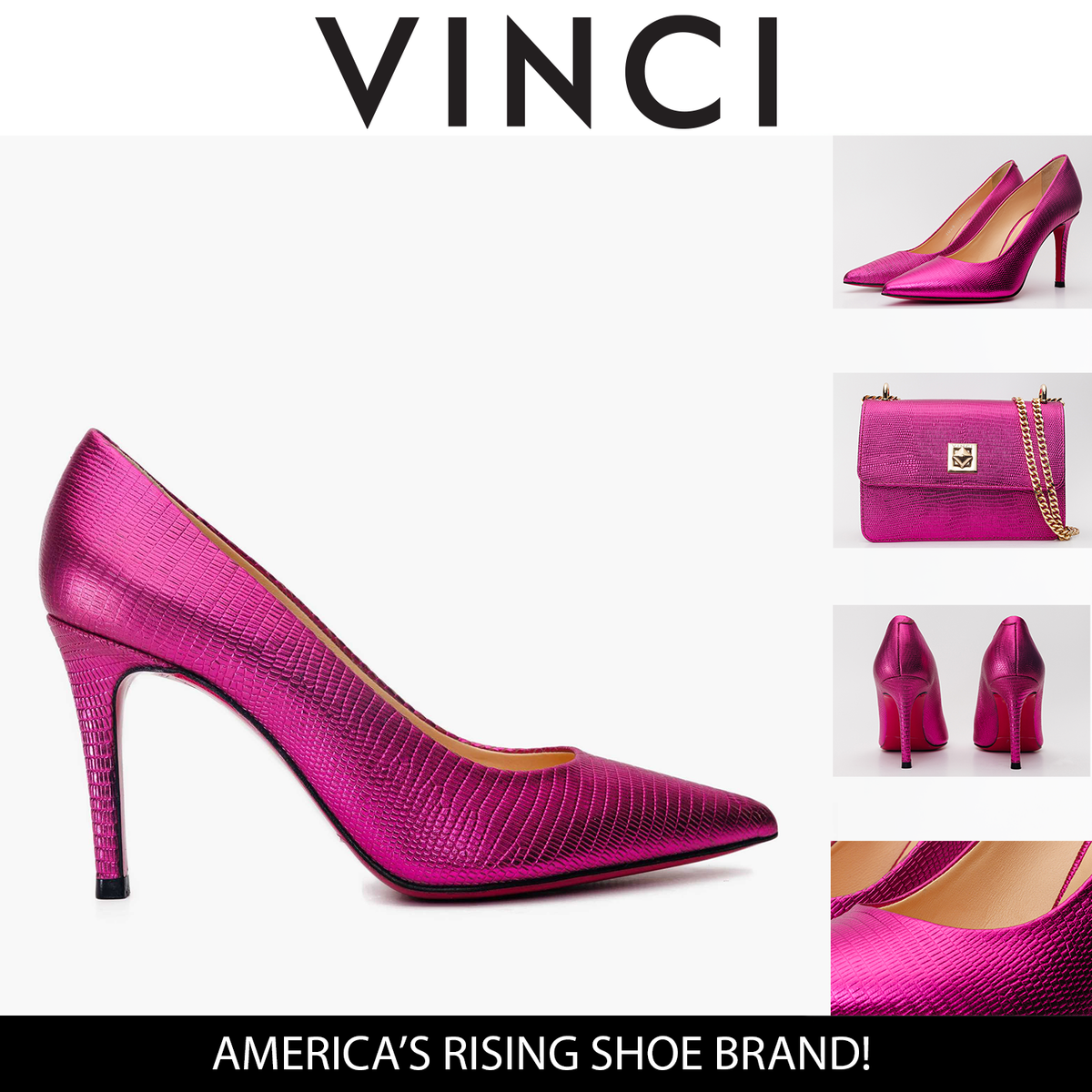 Vinci Leather The Maple Fuchsia Leather Pump Fuchsia Sole Women Shoe – product view 5