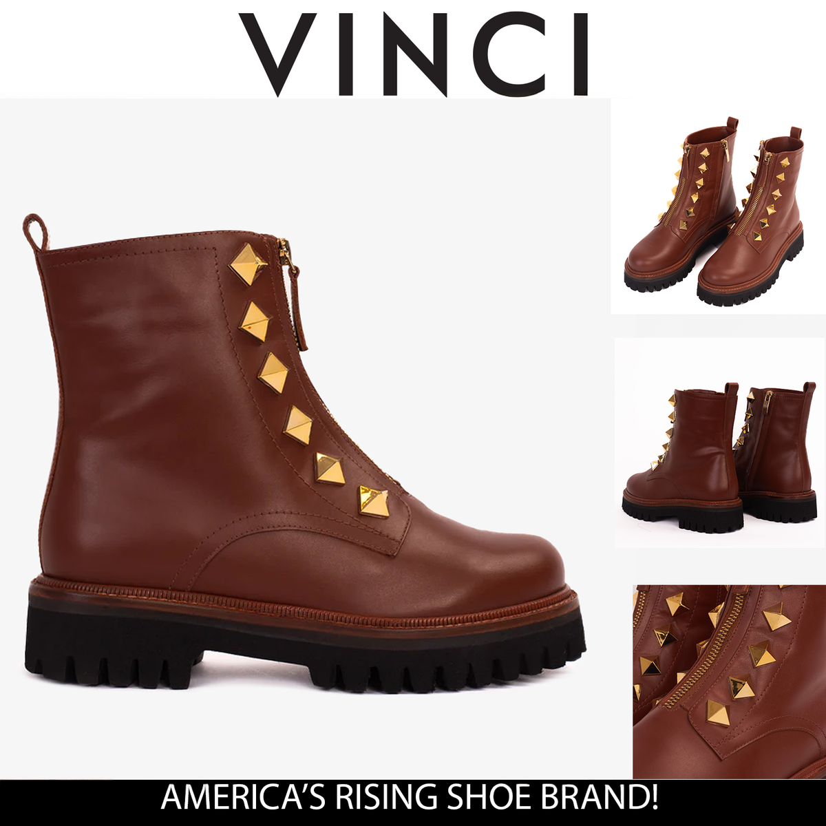 Vinci Leather The Ottawa Brown Leather Ankle Women Boot – product view 7