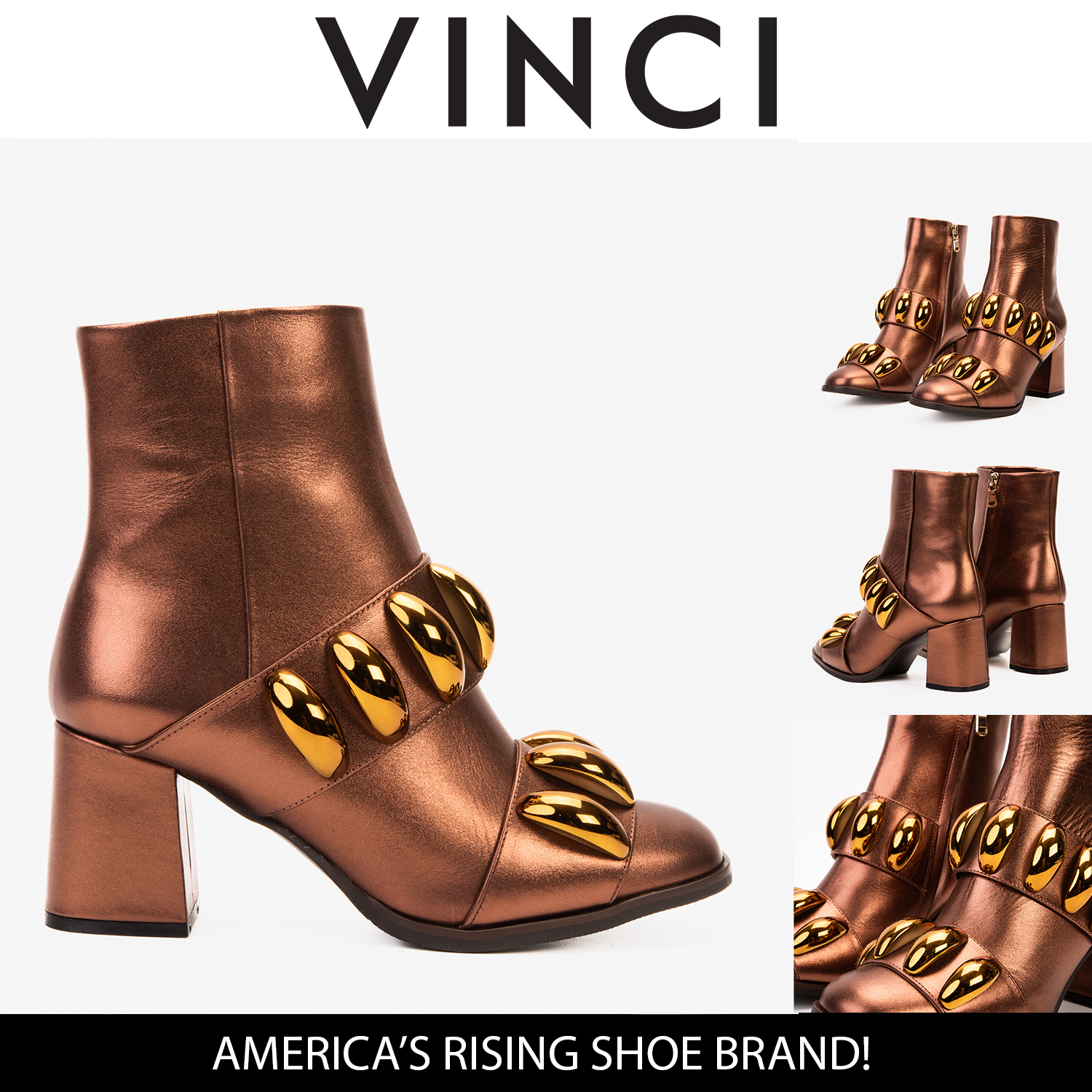 The Eclipse Rose Gold Leather Women Boot