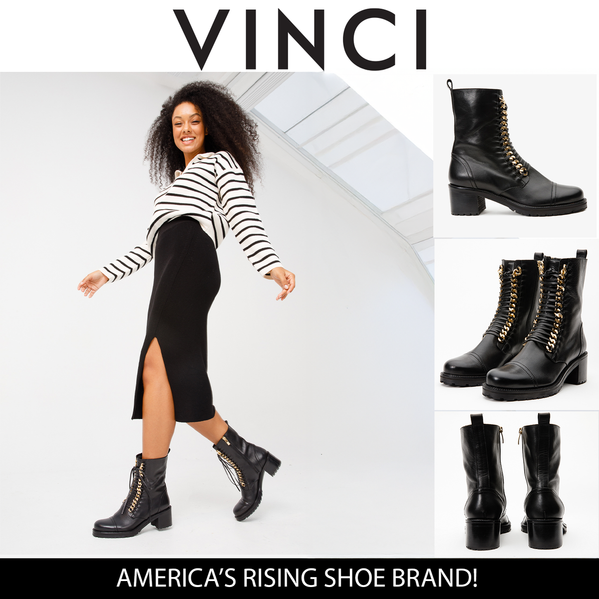Vinci Leather The Tuna Black Leather Mid Calf Women Boot – product view 6