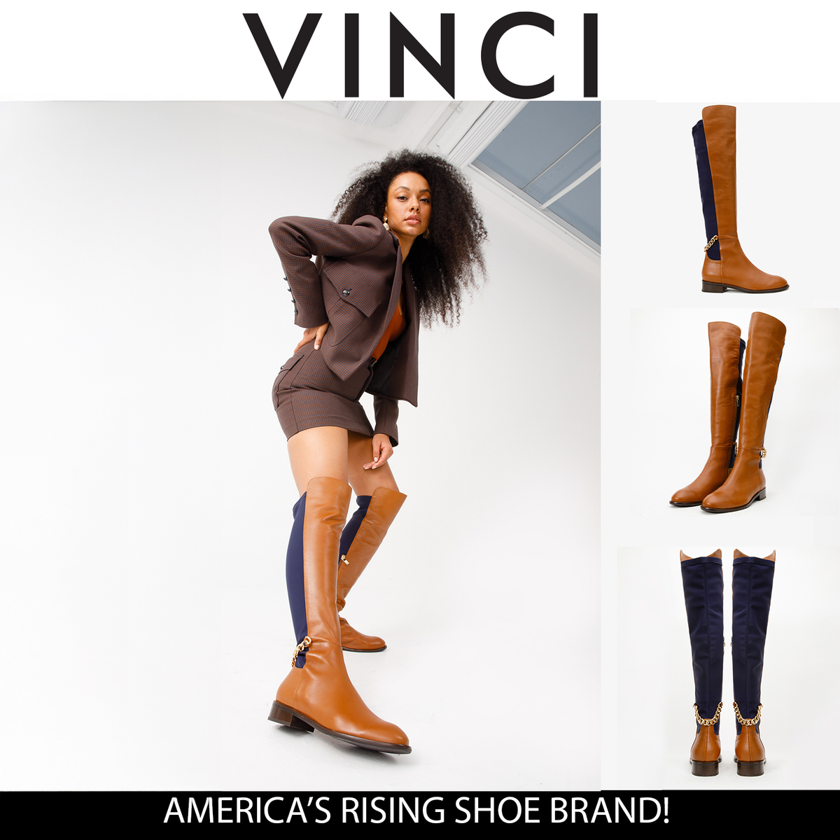 Vinci Leather The Tallin Tan Leather Knee High Women Boot – product view 10