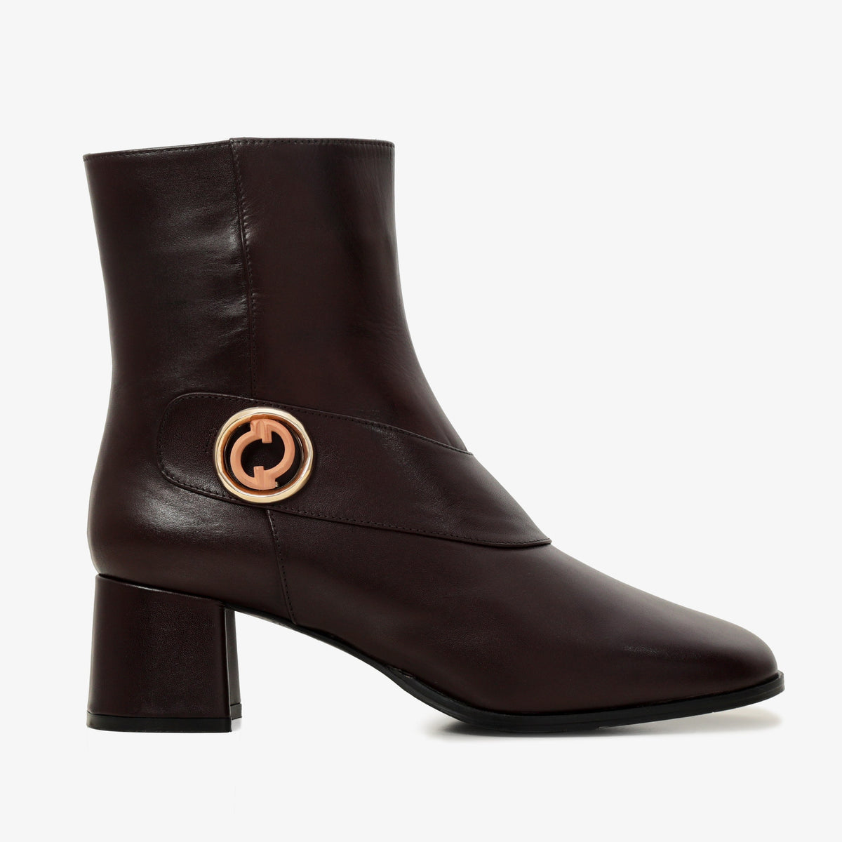 Vinci Leather The Windsor Brown Leather Block Heel Women Boot – product view 1