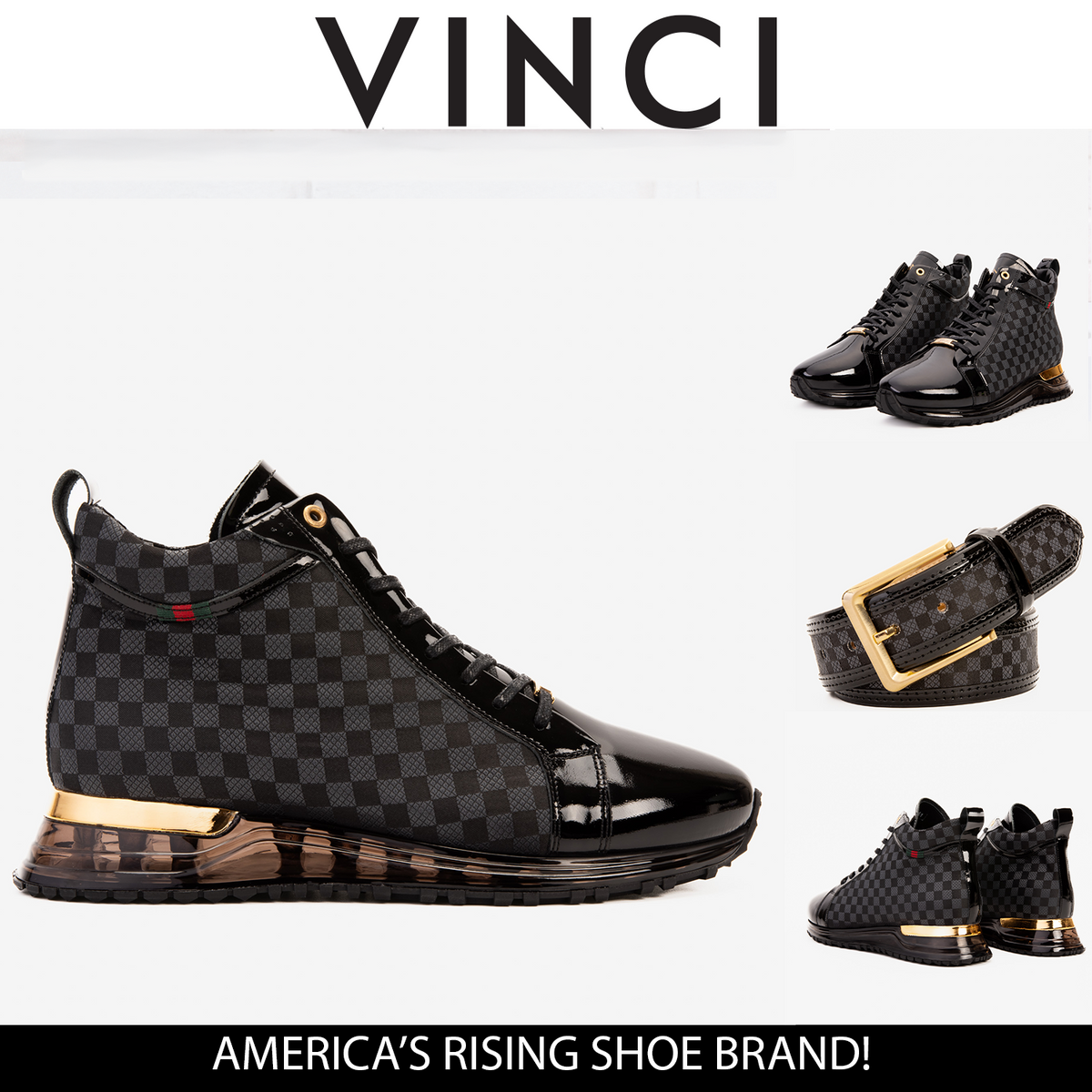 Vinci Leather The Monte Carlo Black High-Top Men Sneaker Limited Edition – product view 4