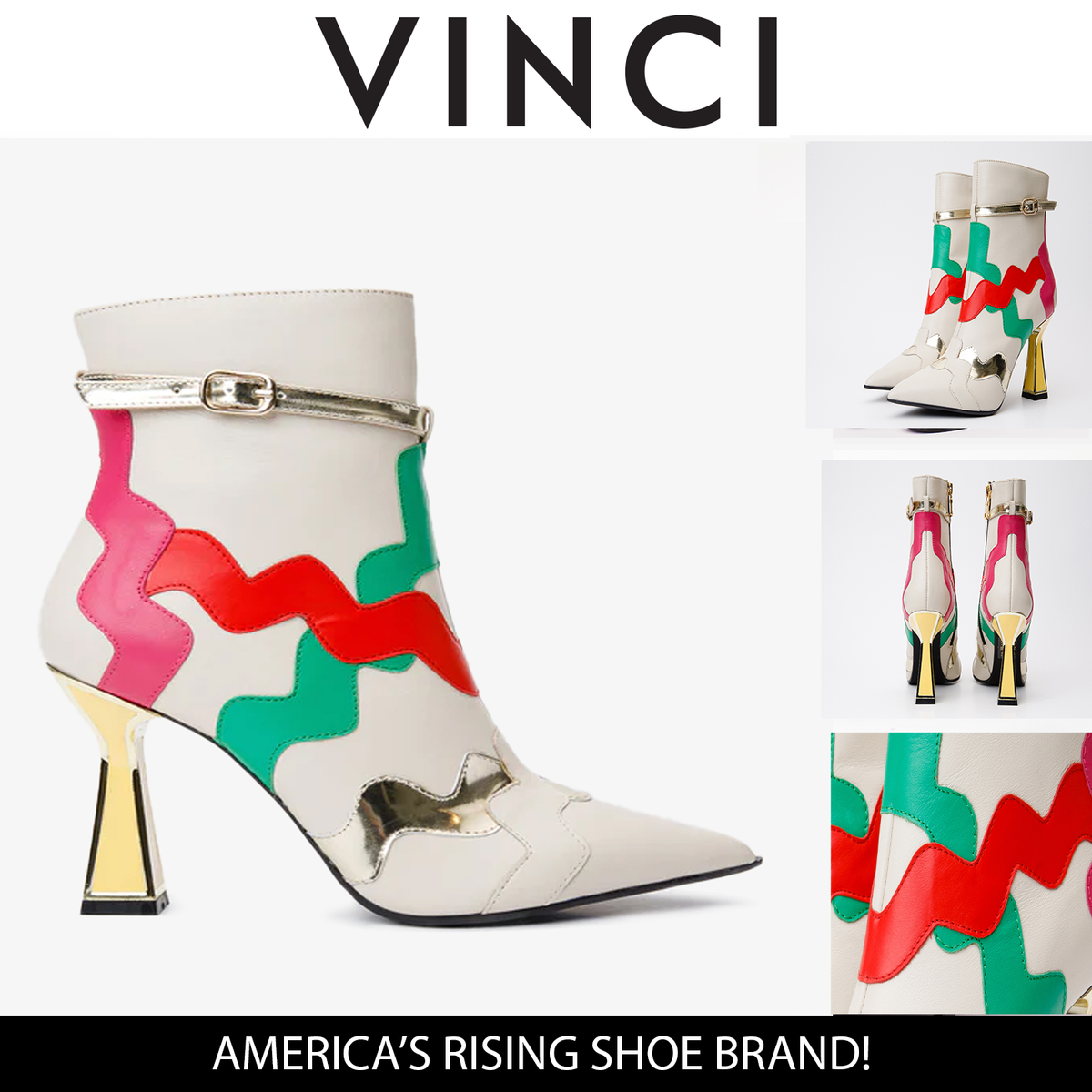 Vinci Leather The Tario Cream Leather Ankle Women Boot – product view 5