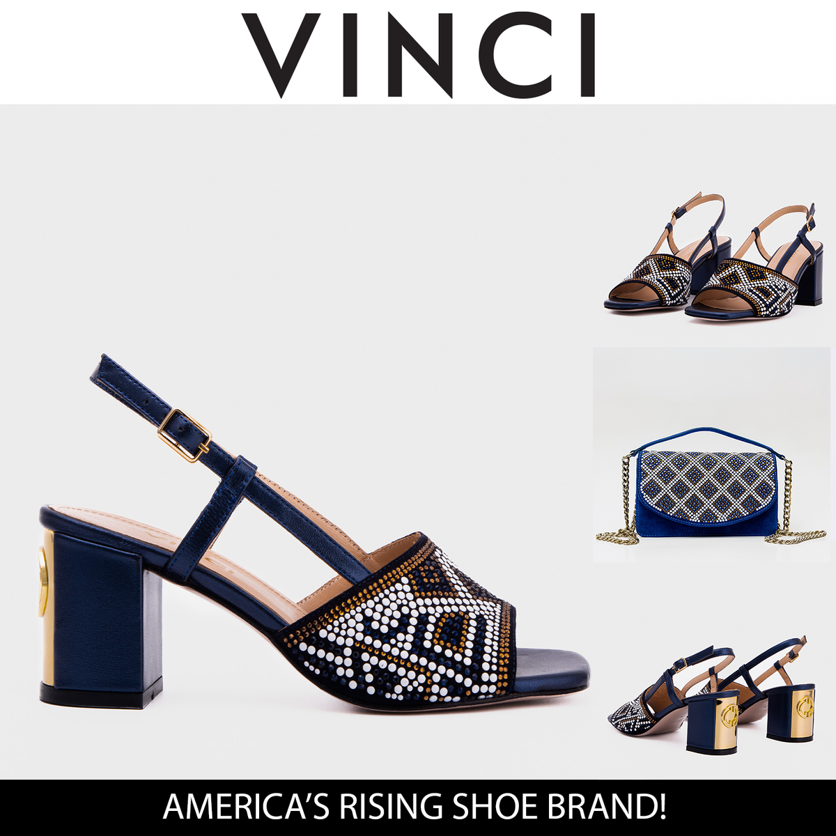 Vinci Leather The Nampula Navy Blue Leather Women Slingback Sandal – product view 17