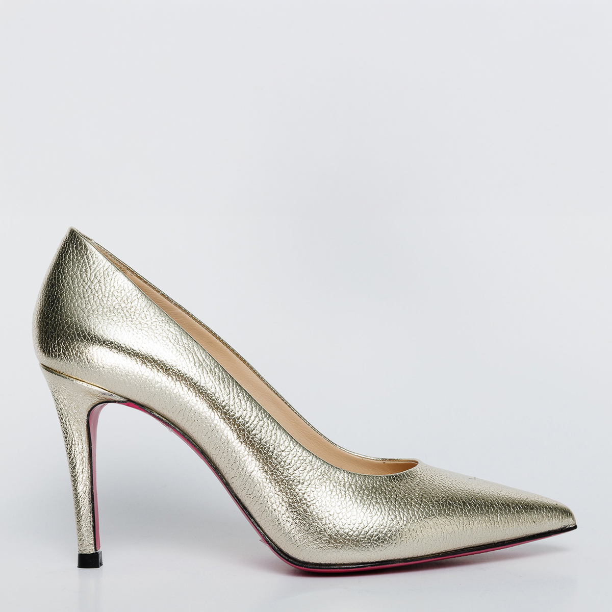Vinci Leather The Ege Gold Leather Pump Fuchsia Sole Women Shoe – product view 1