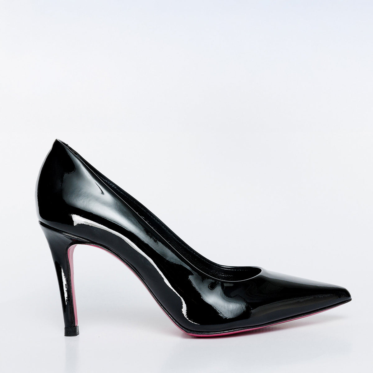 Vinci Leather The Ege Black Patent Leather Pump Fuchsia Sole Women Shoe – product view 1