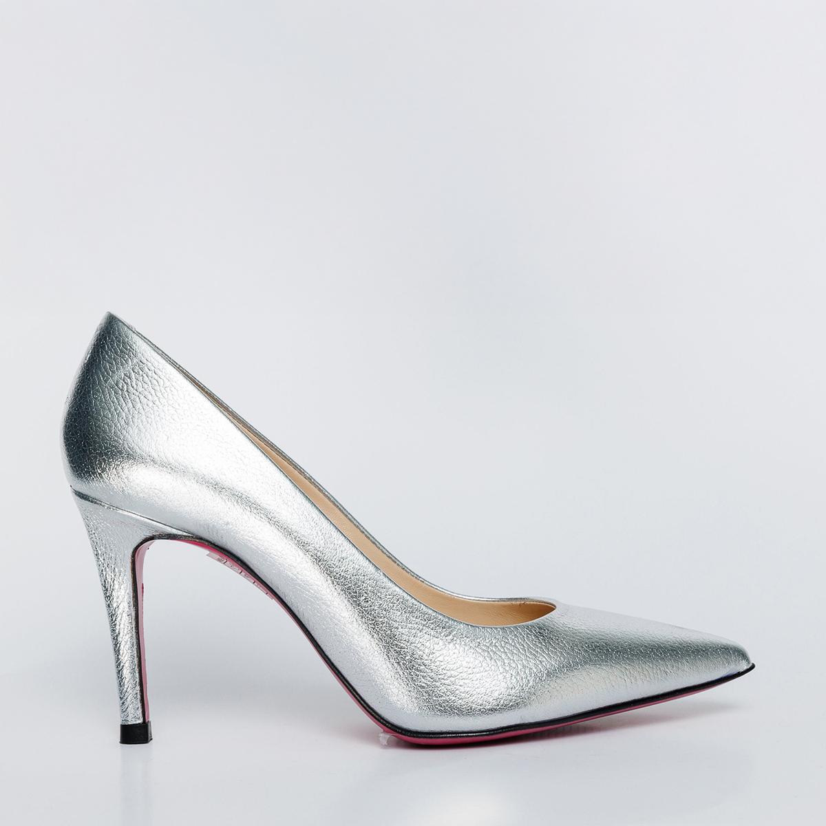 Vinci Leather The Ege Silver Leather Pump Fuchsia Sole Women Shoe – product view 1