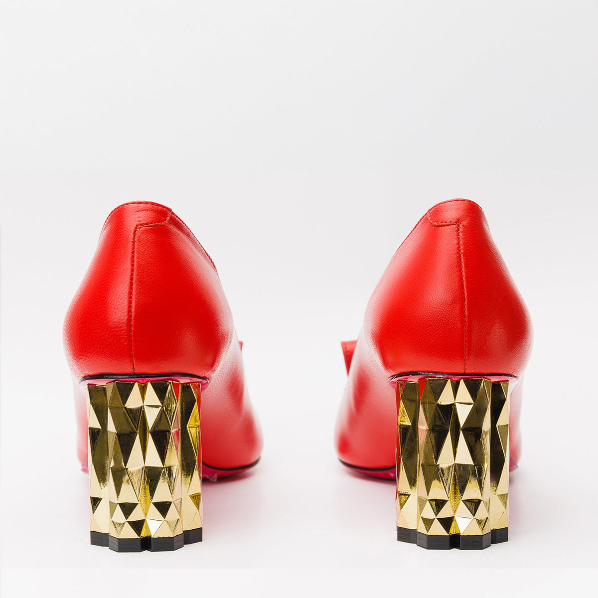 Vinci Leather The Love Red Leather Block Heel Pump Women Shoe – product view 3