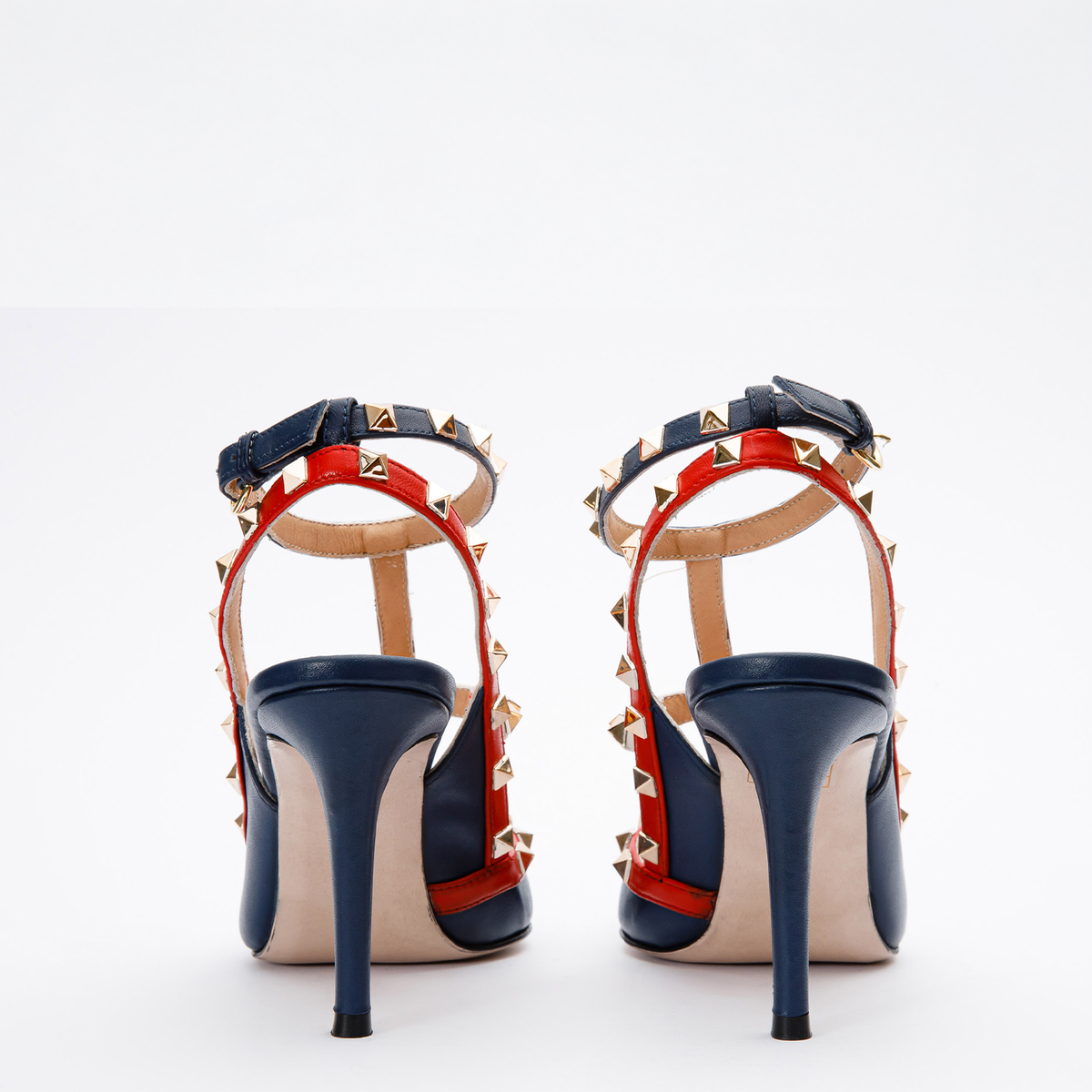 The Sogi Navy Blue Leather Slingback Women Sandal