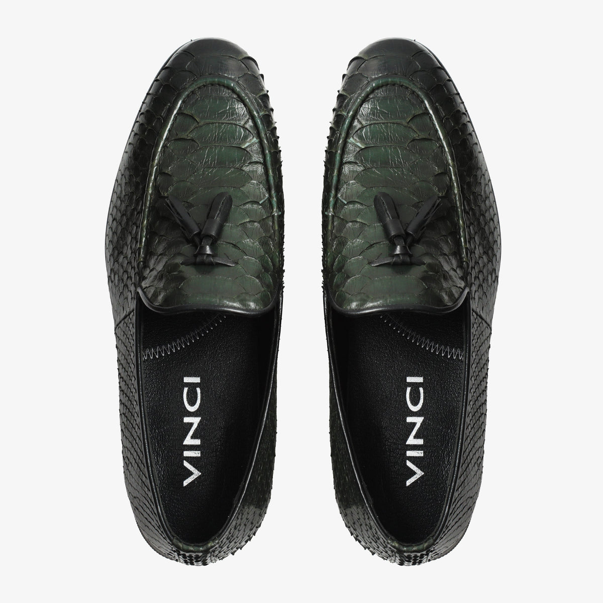The Bethesda Green Pyhtn Skin Leather Tassel Loafer Men Shoe