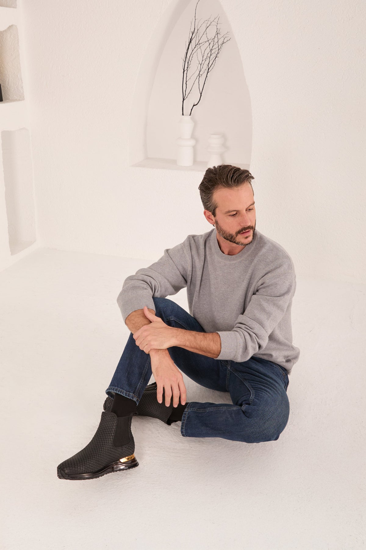 Vinci Leather The Panther Black Leather Men Chelsea Boot – product view 13
