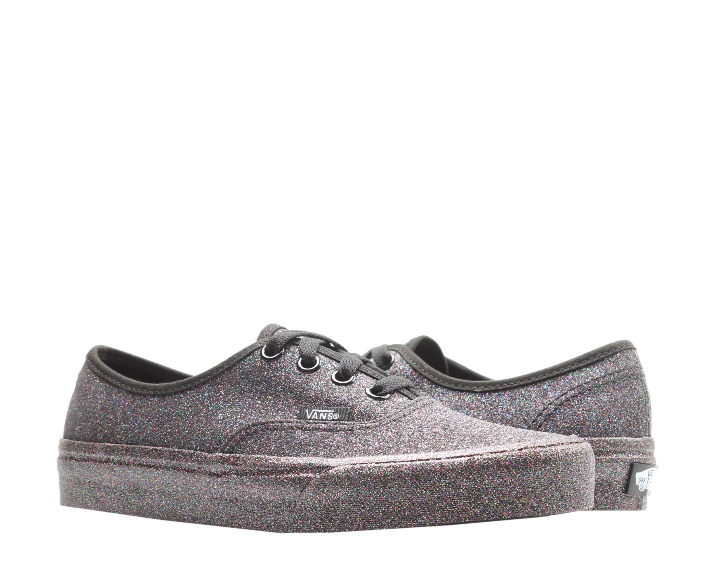 Vans Authentic Rainbow Glitter Sneakers — Black Low-Top