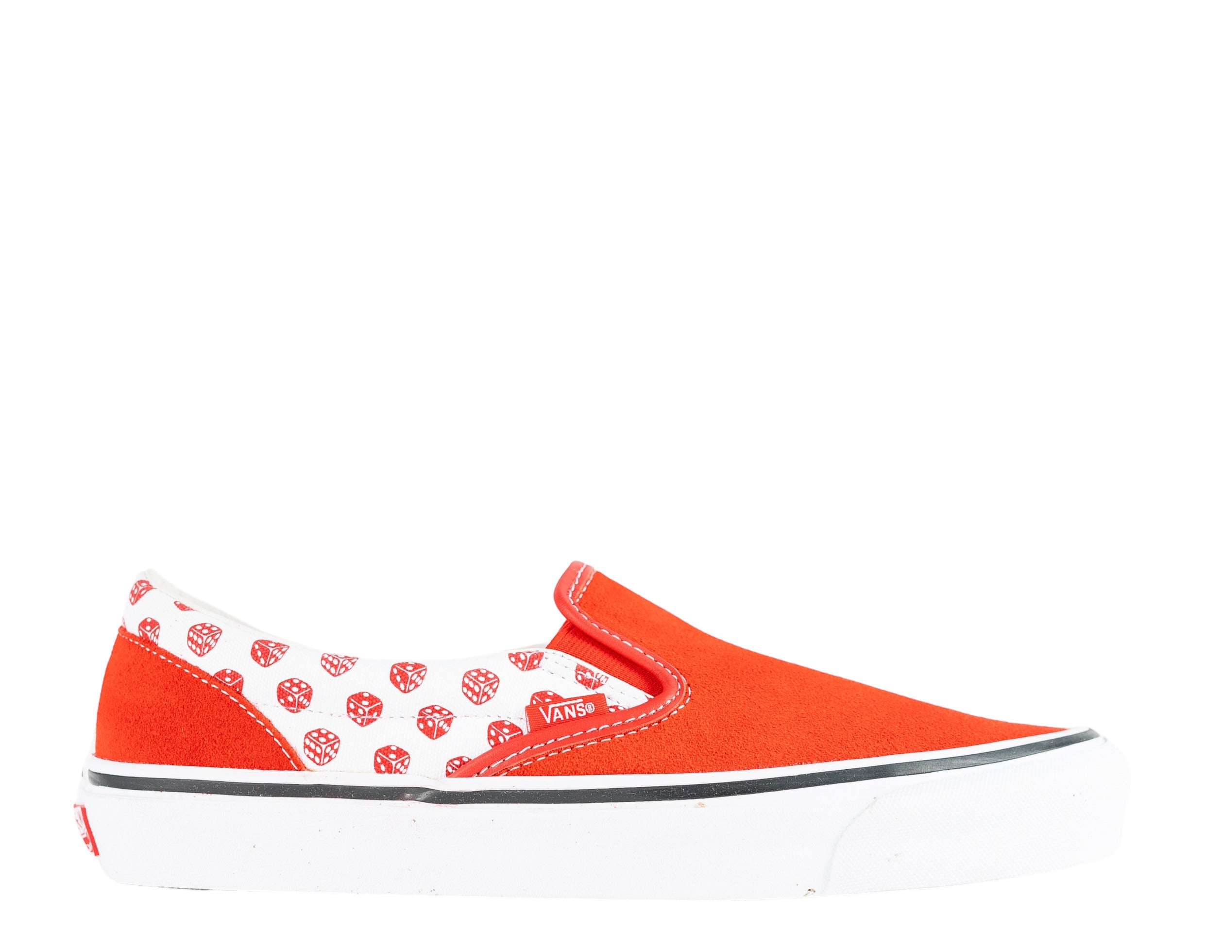 Vans x Bodega OG Classic Slip-On LX Dice High Stakes Sneakers β Racing Red/True White