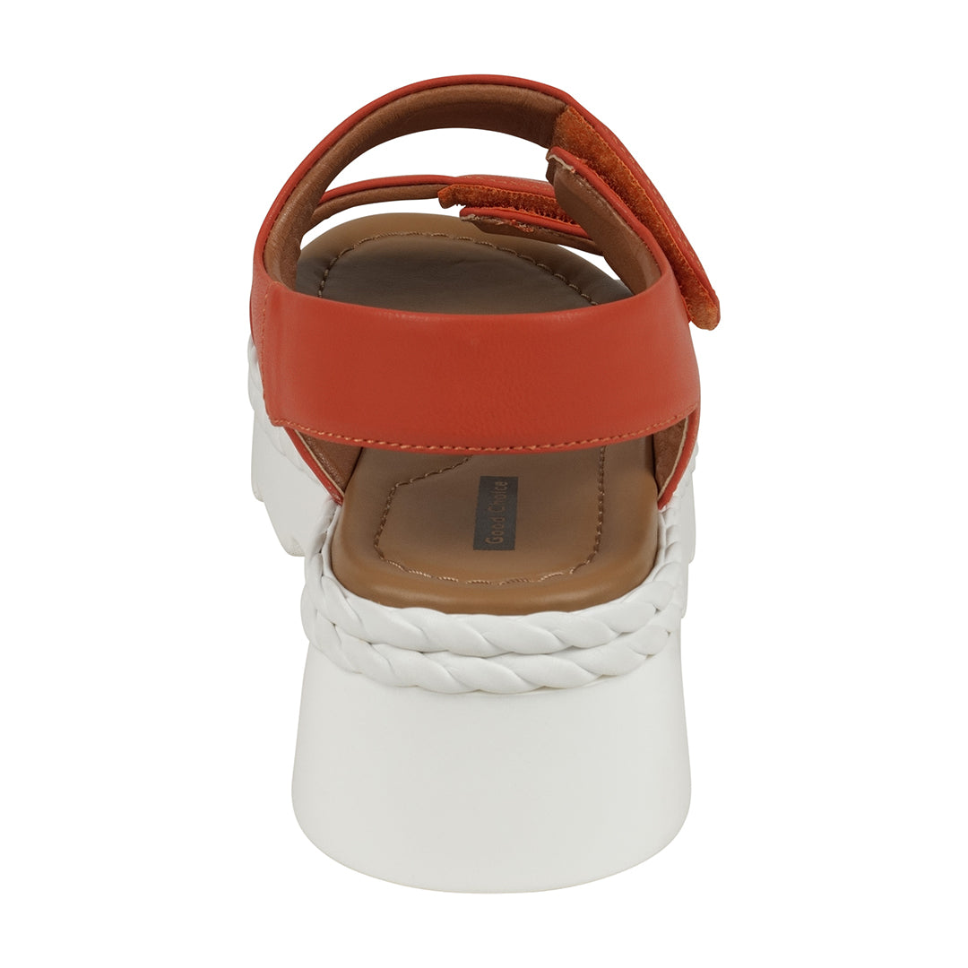 Vosa coral Double Band Velcro Platform Sandals – rear view