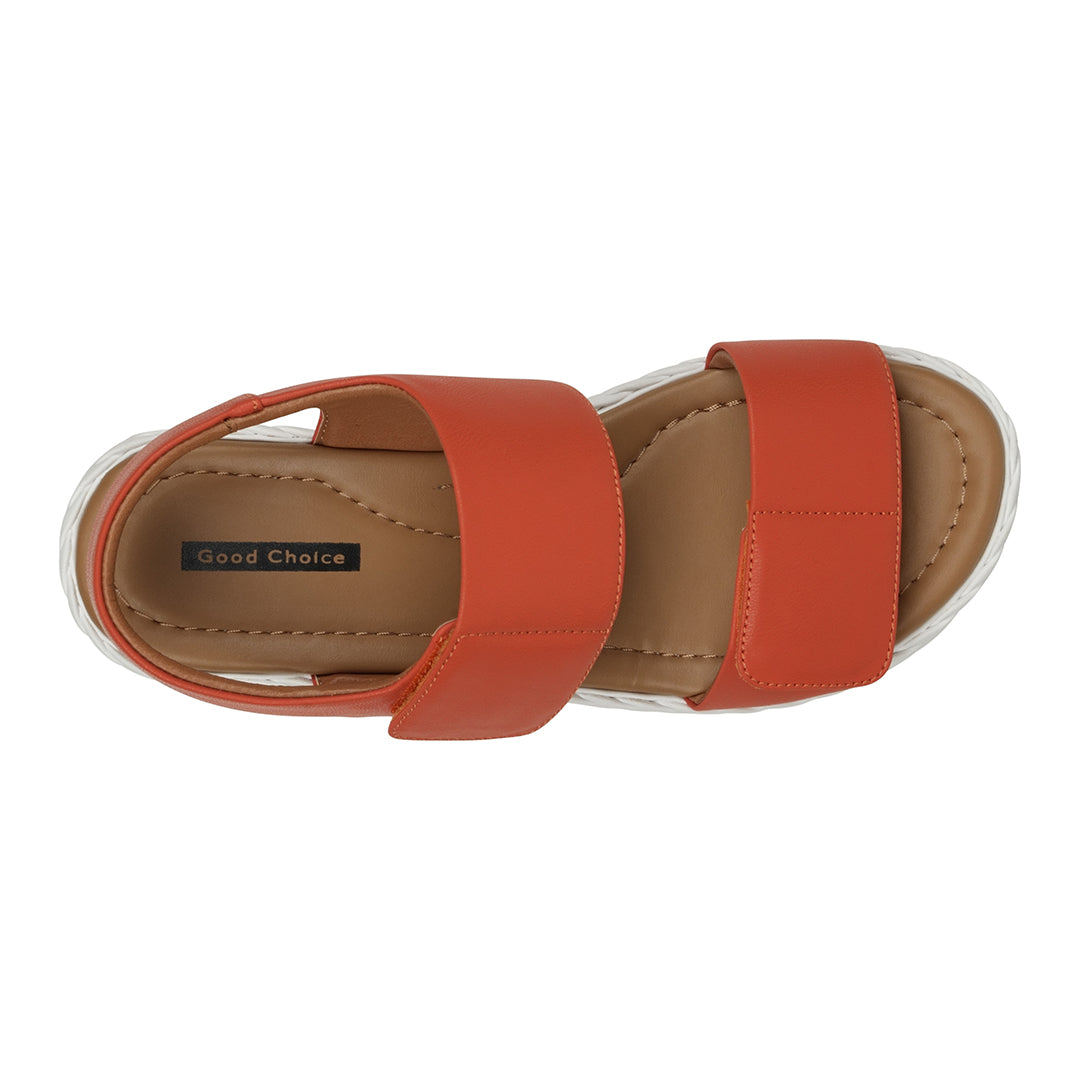 Vosa coral Double Band Velcro Platform Sandals – top view