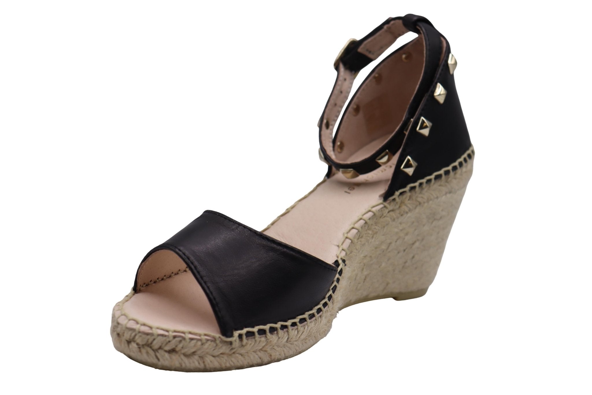 Eric Michael Val Woven Studded Wedge Sandal