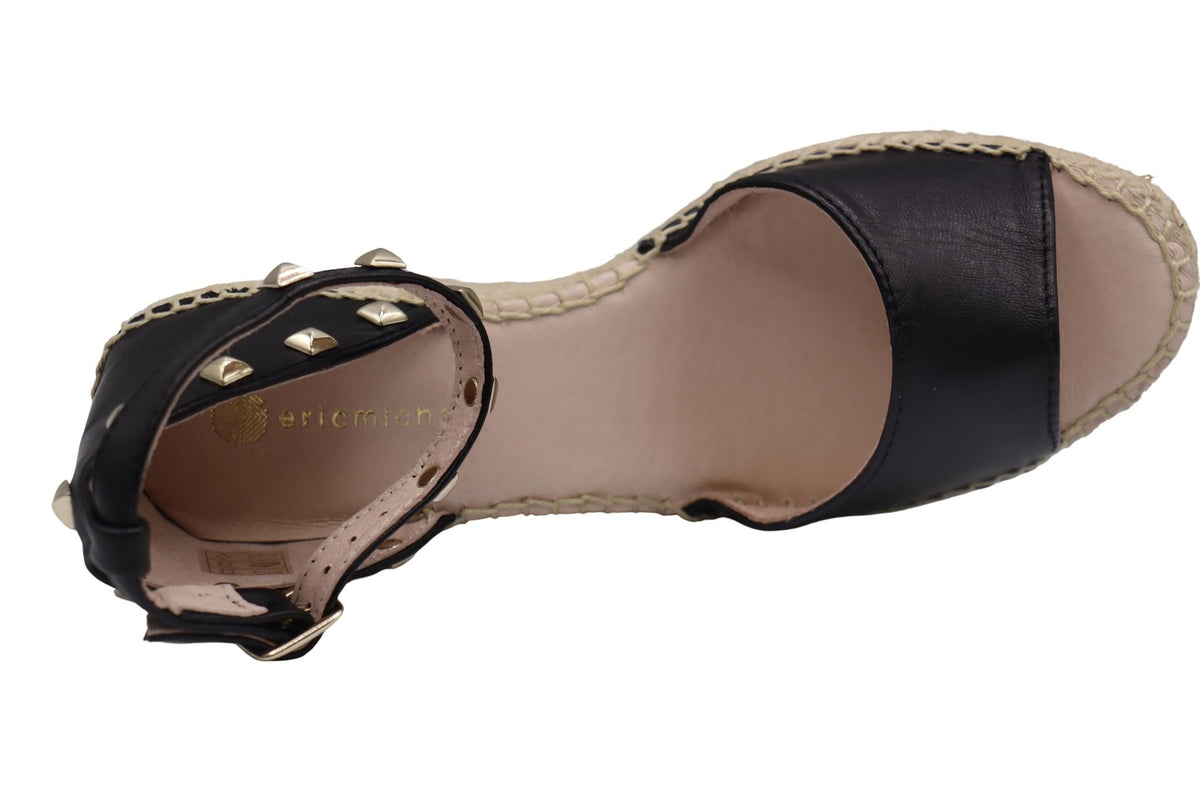 La Plume Shoes Eric Michael Val Woven Studded Wedge Sandal – product view 10