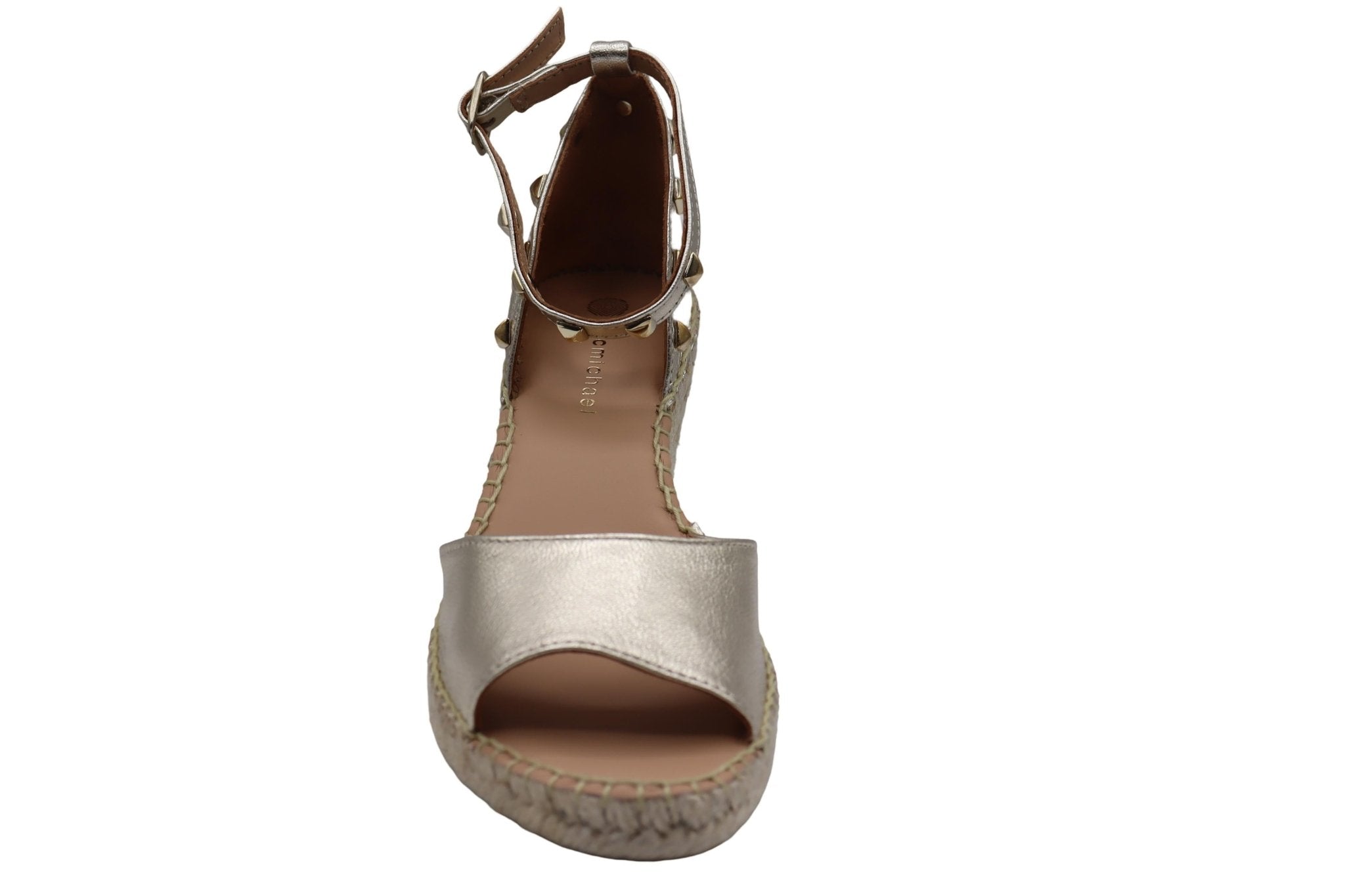 Eric Michael Val Woven Studded Wedge Sandal