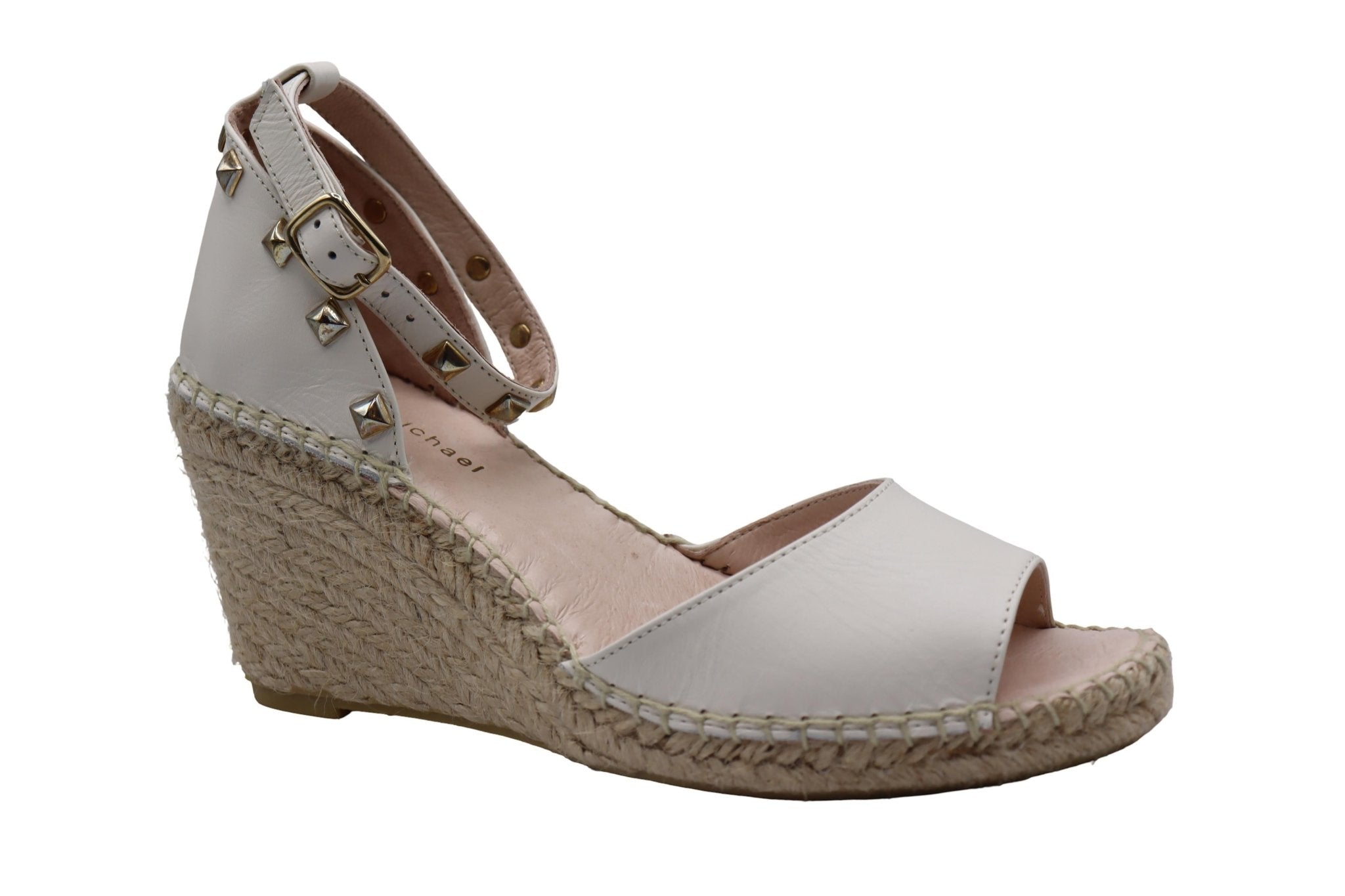 Eric Michael Val Woven Studded Wedge Sandal