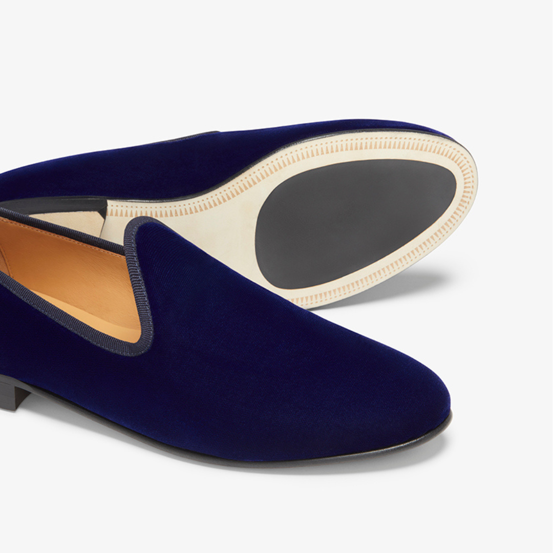 Del Toro Shoes Men's Navy Velvet Slipper II