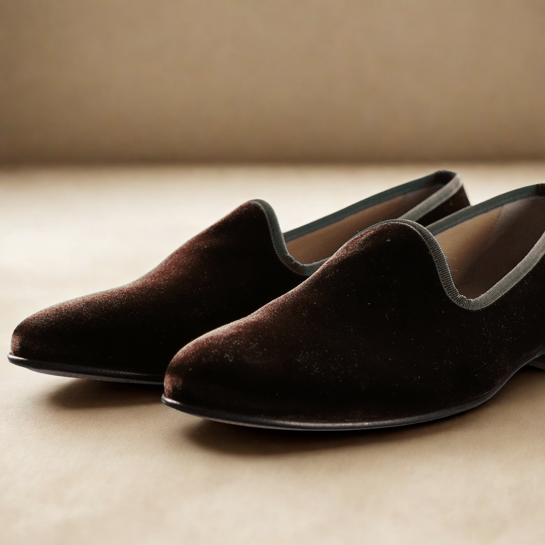 Del Toro Shoes Men's Brown Velvet Slipper II