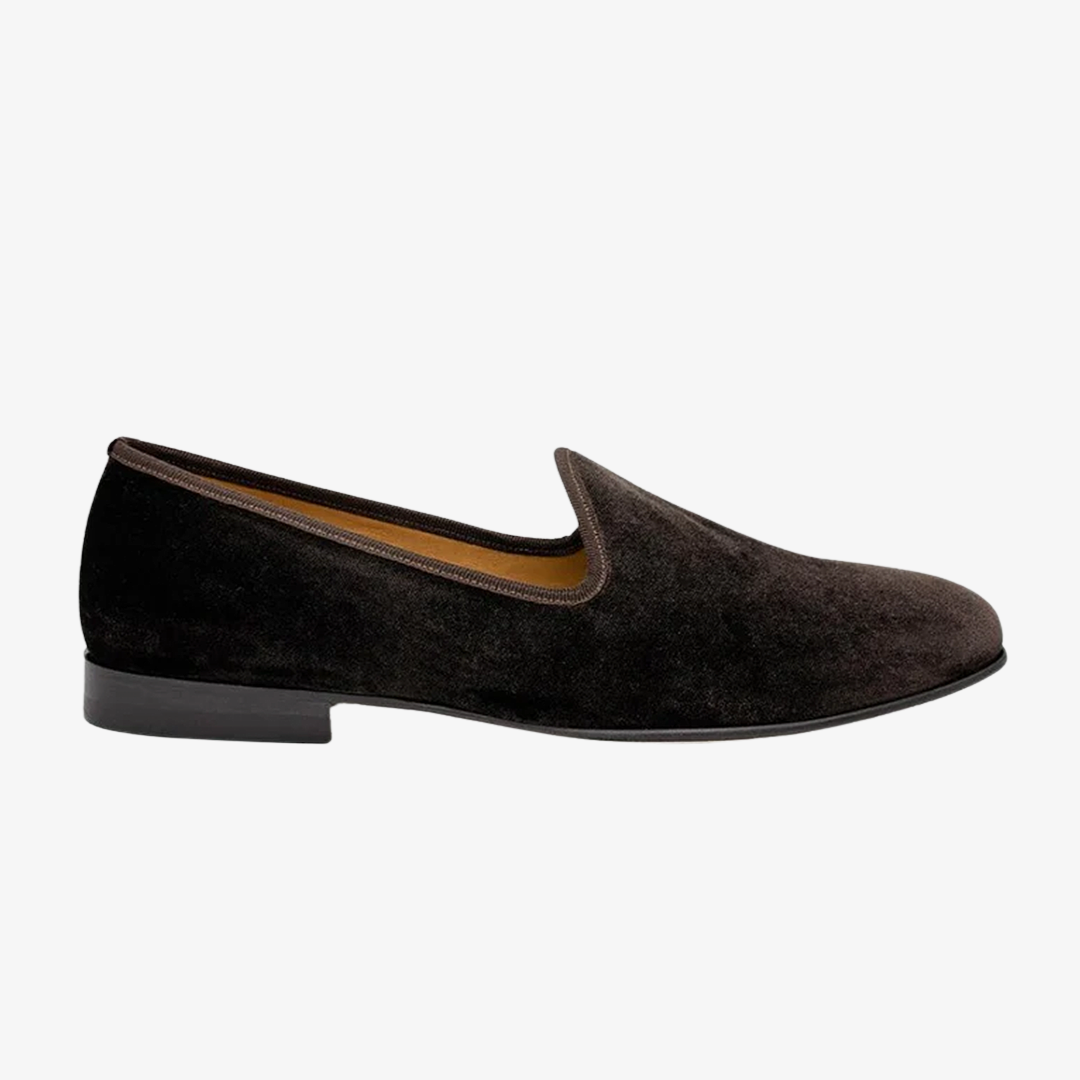 Del Toro Shoes Men's Brown Velvet Slipper II