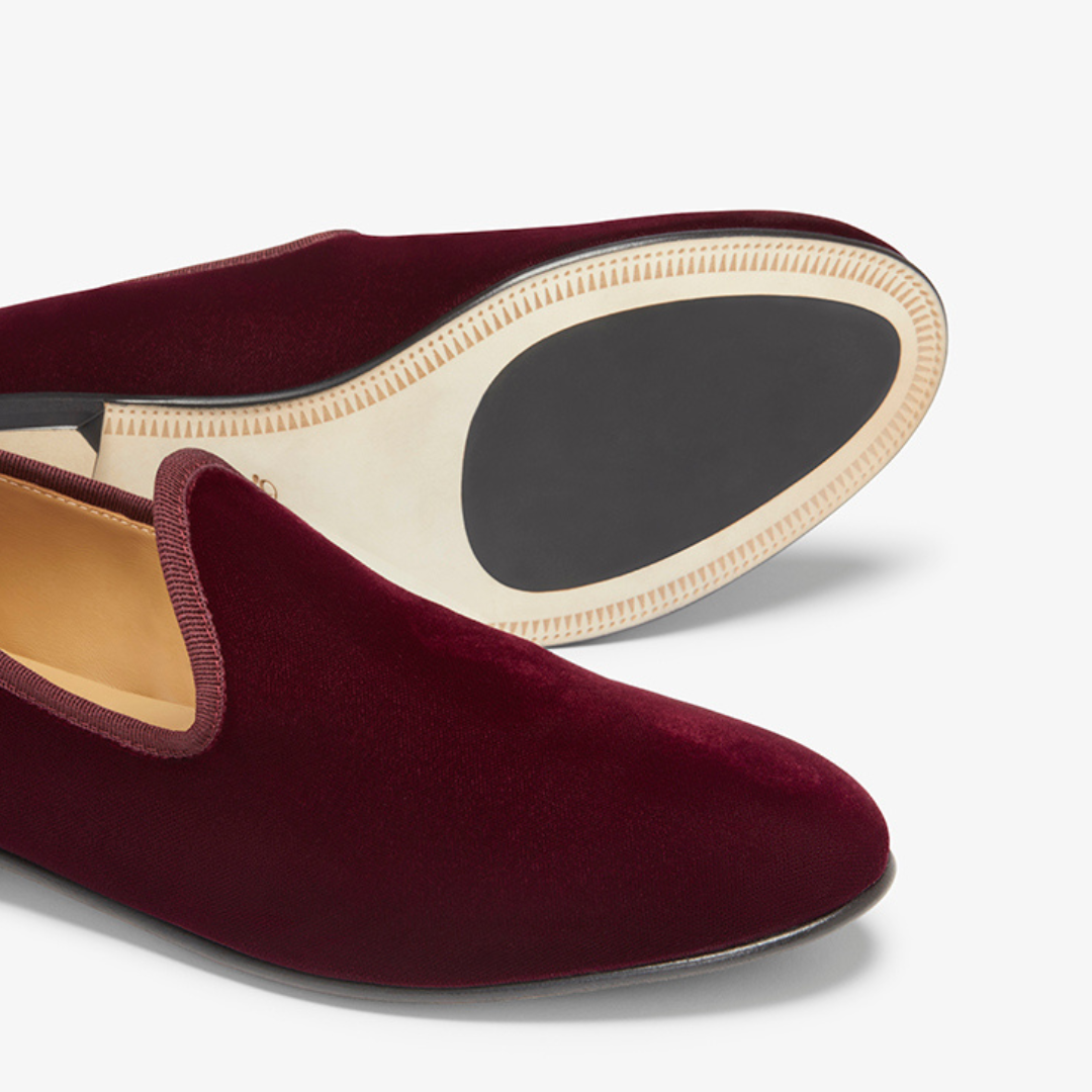 Del Toro Shoes Men's Oxblood Velvet Slipper II