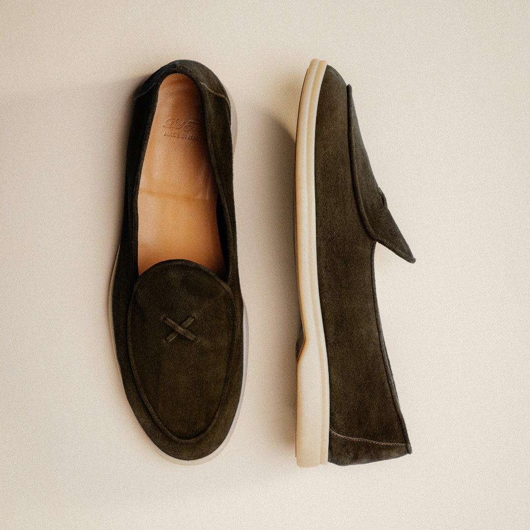 Del Toro Shoes Men's Chocolate Suede Viaggio Loafer