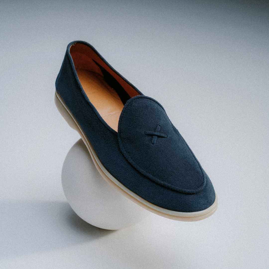 Del Toro Shoes Men's Navy Suede Viaggio Loafer