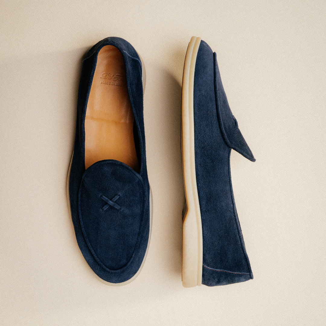 Del Toro Shoes Men's Navy Suede Viaggio Loafer