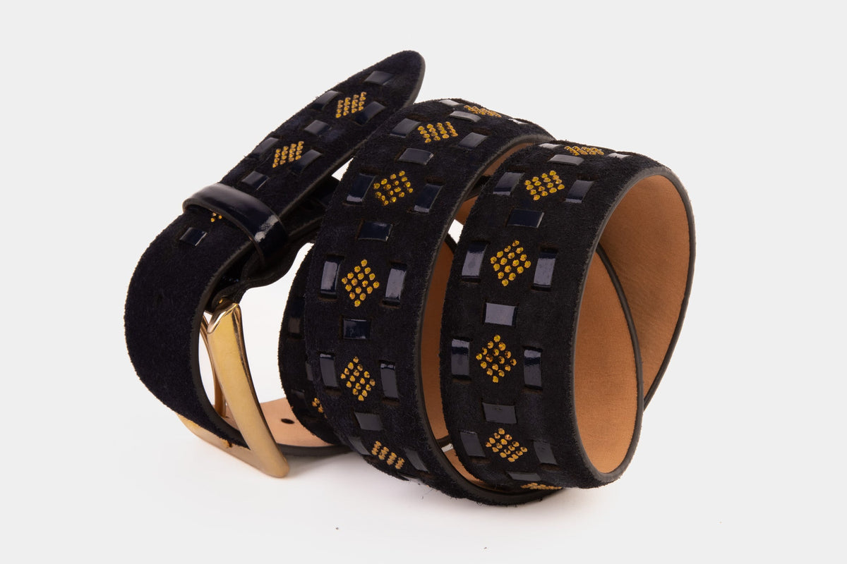 Vinci Leather The Vicino Navy Leather Belt – product view 3
