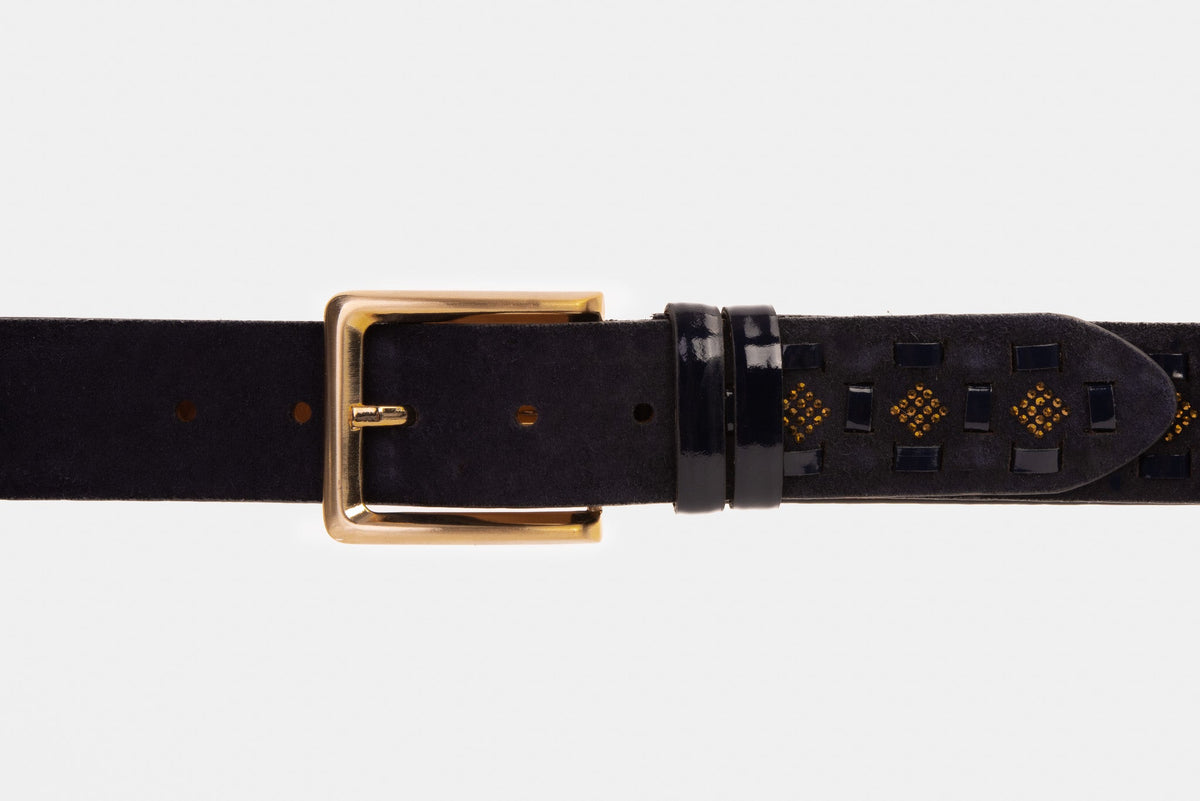Vinci Leather The Vicino Navy Leather Belt – product view 2
