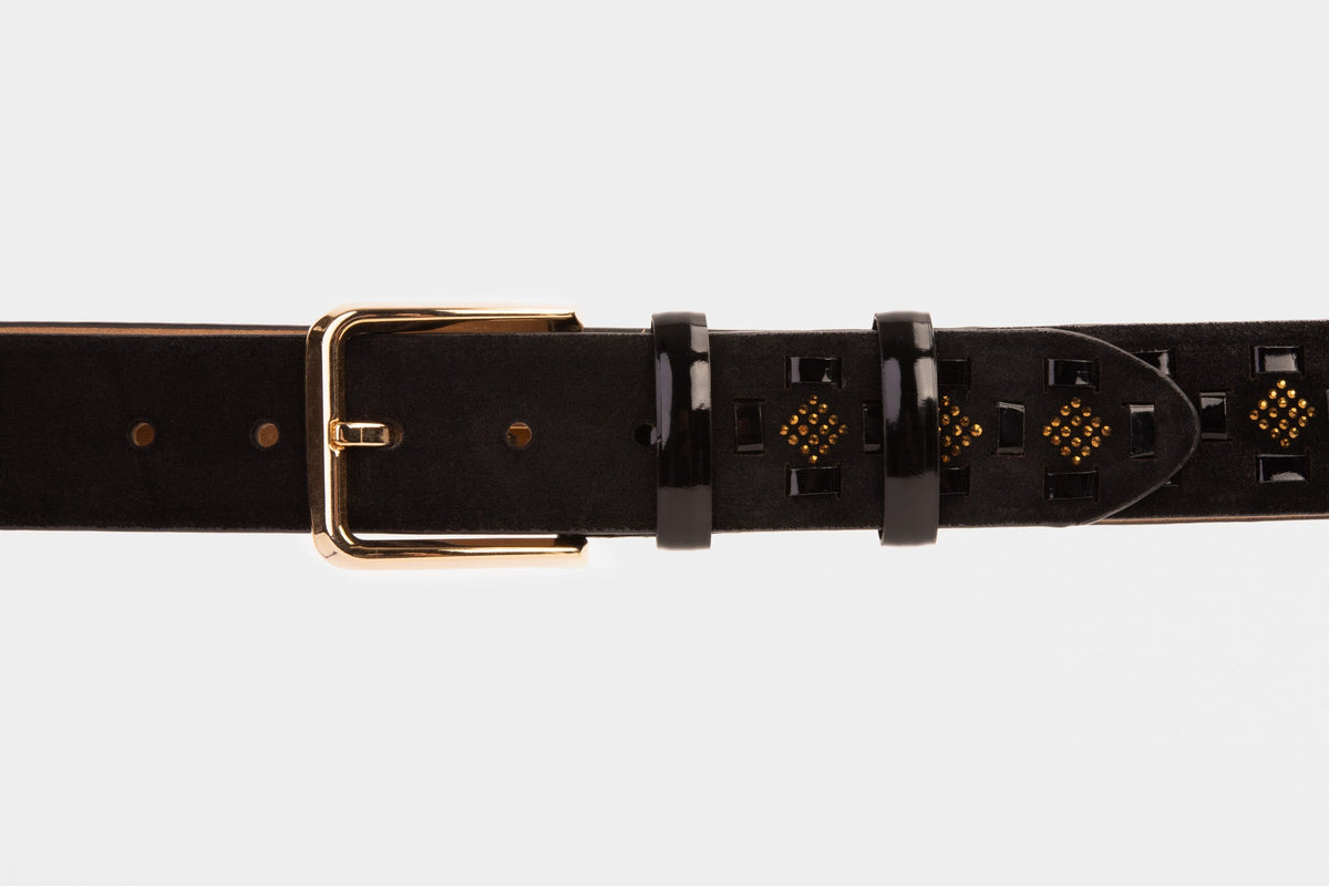 Vinci Leather The Vicino Black Leather Belt – product view 2