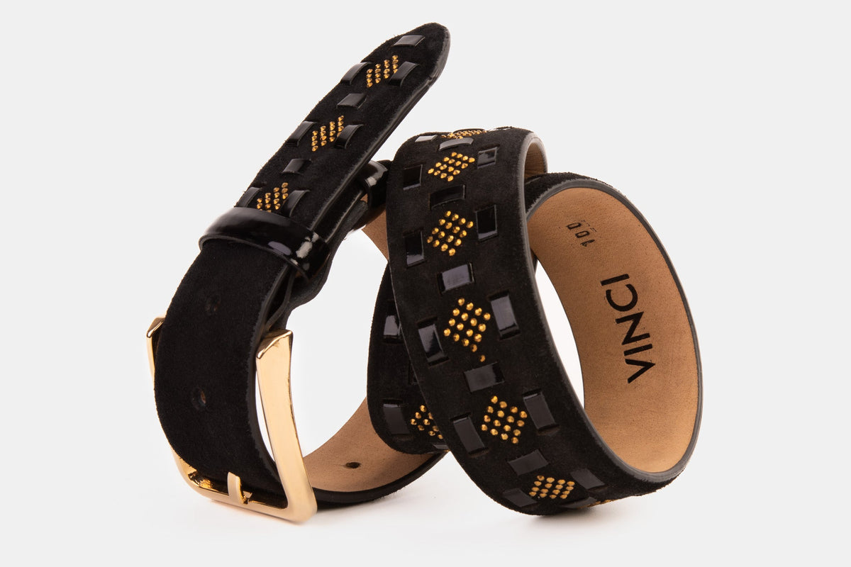 Vinci Leather The Vicino Black Leather Belt – product view 3