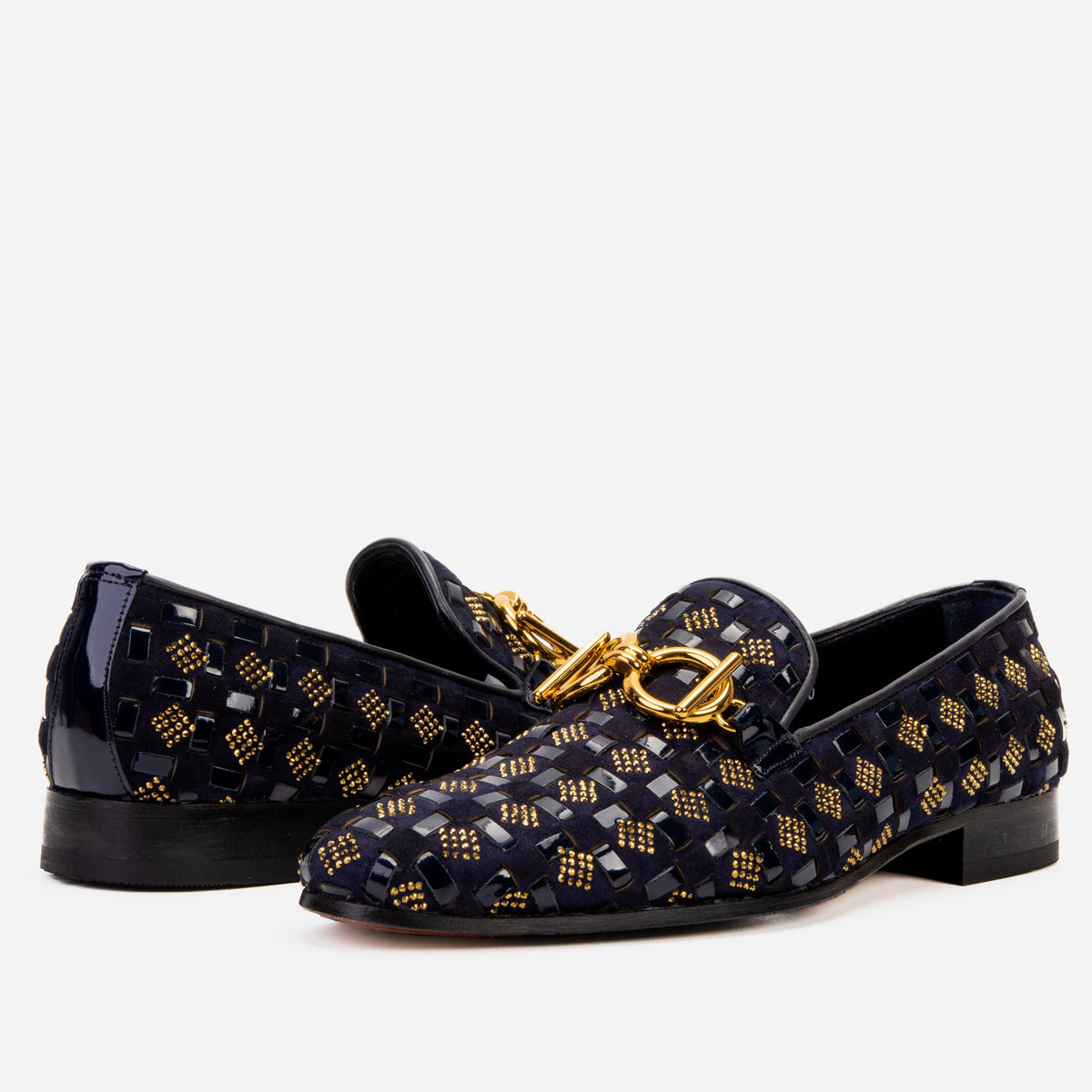 Vinci Leather The Vicino Shoe Navy Blue Bit Dress Loafer Men Shoe – product view 5