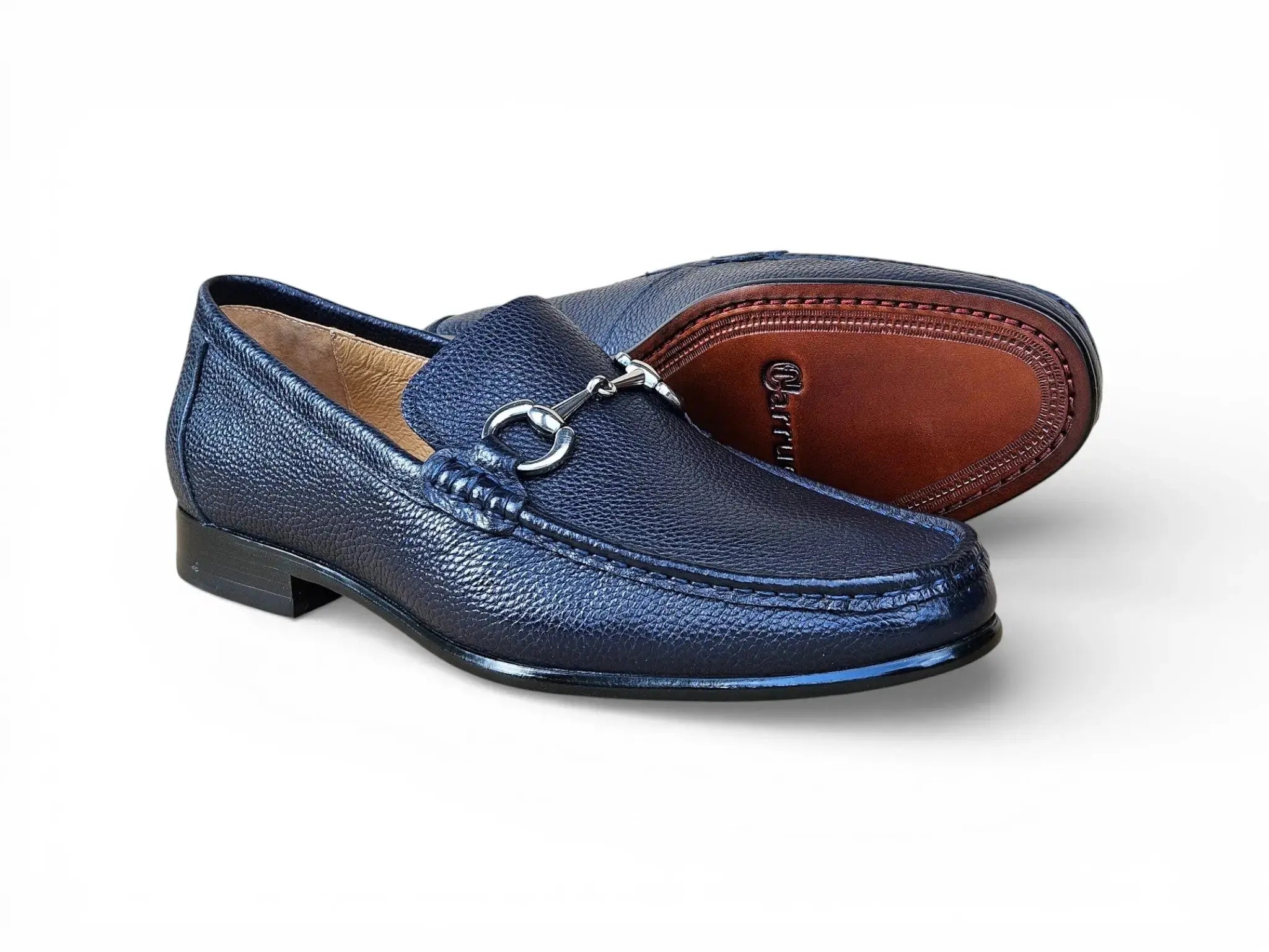 Carrucci Shoes Victor Horsebit Loafer Pebble Grain Leather KL201 01 view 6