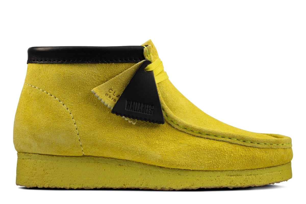 Clarks Originals Wallabee Boots Men’s Lime Yellow Suede 26162470