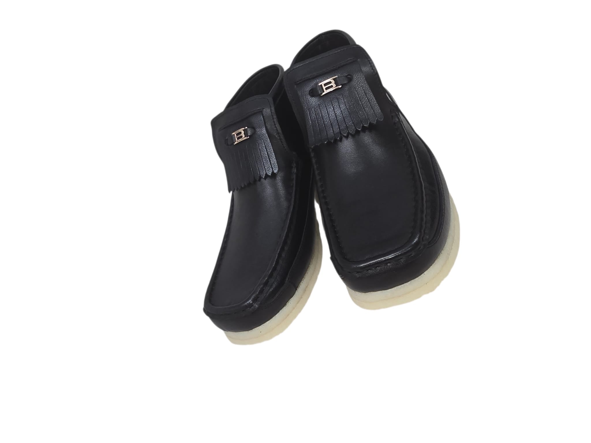 British Walkers Fringe Empire Men's Classic Retro Leather Fringe Slip On Crepe Sole Shoe