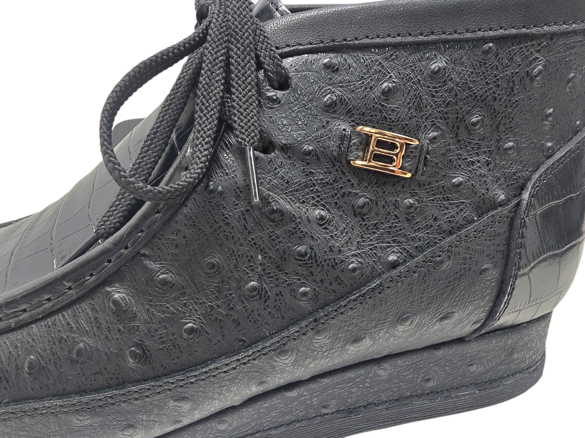 British Walkers New Castle Dual Exotic Men's Limited Edition Ostrich and Crocodile Print Leather Chukka Boot