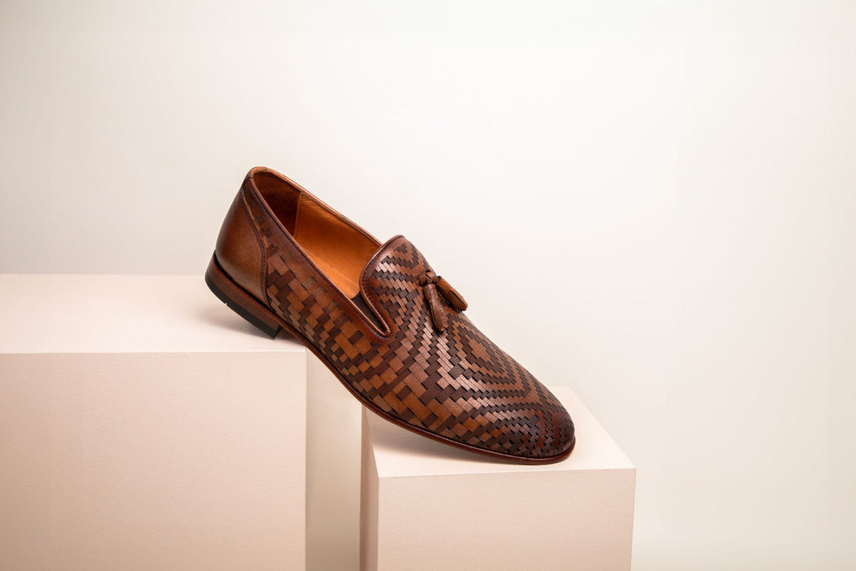 Vinci Leather The Meram Brown Leather Tassel Slip-On Loafer Men Shoe – product view 7