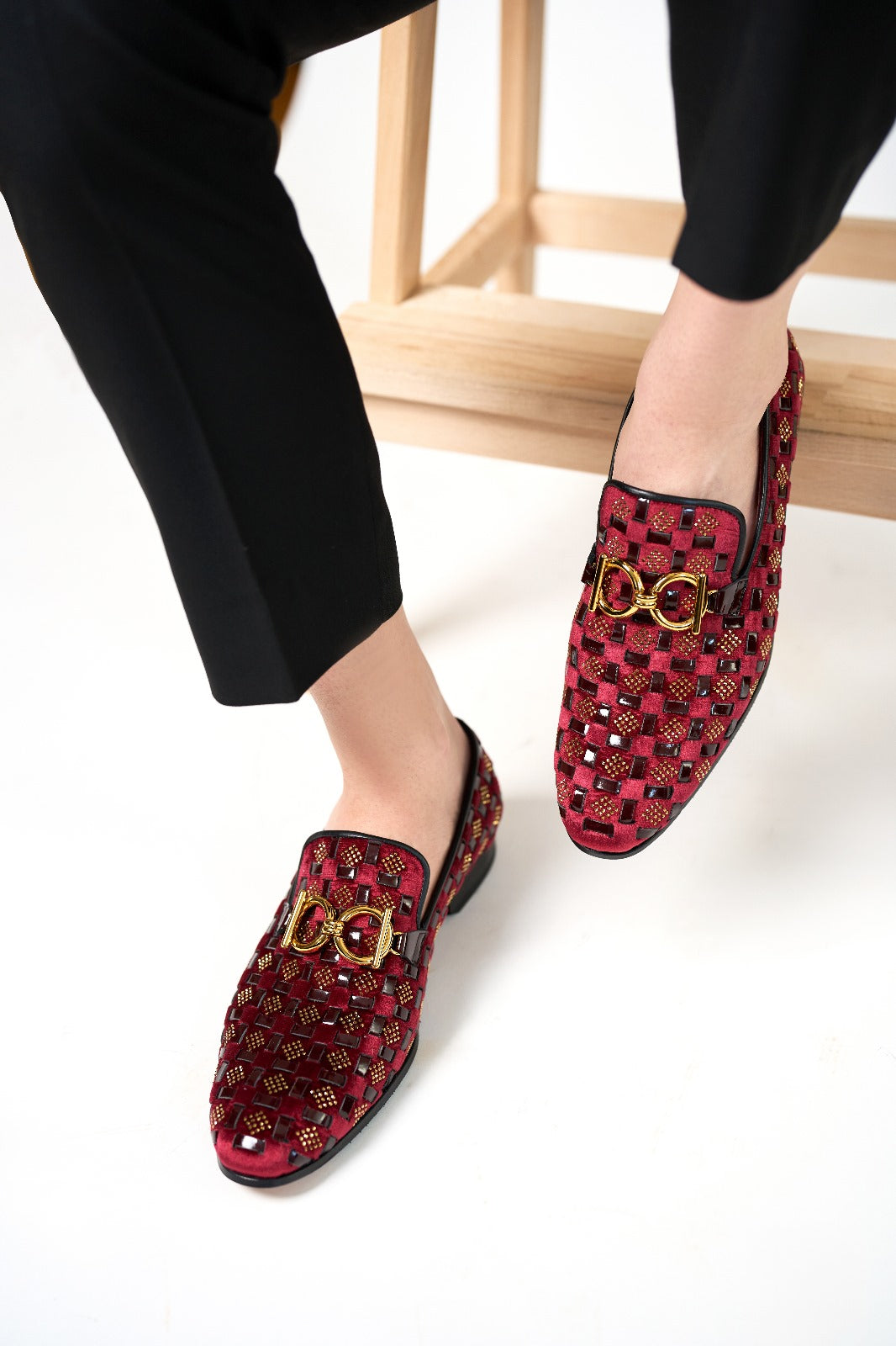 Vinci Leather The Vicino Shoe Burgundy Bit Dress Loafer Limited Edition Men Shoe – product view 6