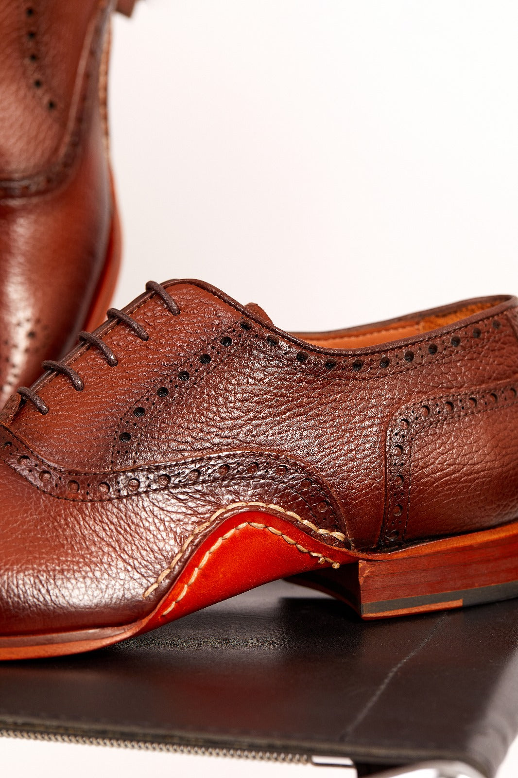Vinci Leather The Draco Handmade Tan Semi Brogue Oxford Men Shoe – product view 10